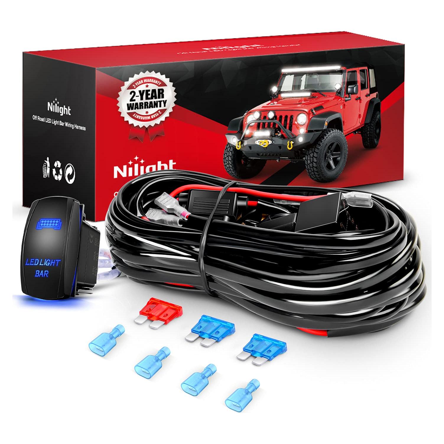 Kit de Cableado Nilight 10011W 16AWG 2 Conectores 12V