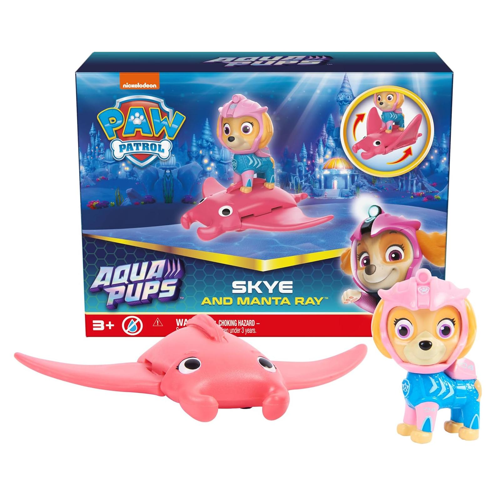 Figuras de Acción PAW Patrol Aqua Pups Skye y Manta Ray