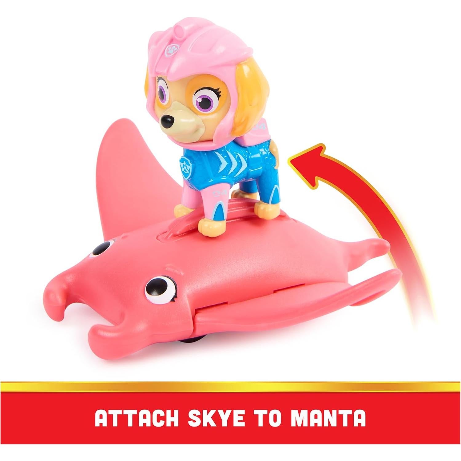 Figuras de Acción PAW Patrol Aqua Pups Skye y Manta Ray
