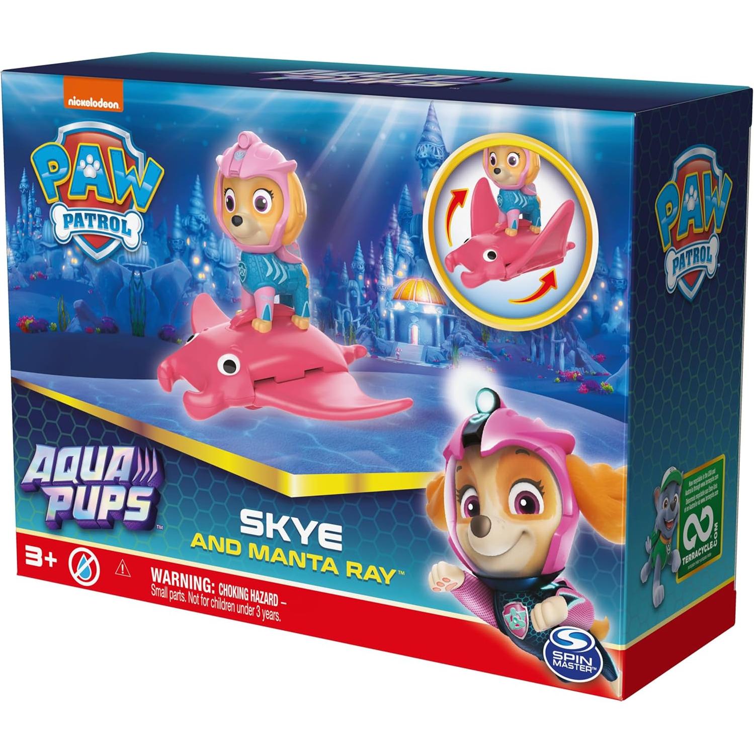 Figuras de Acción PAW Patrol Aqua Pups Skye y Manta Ray