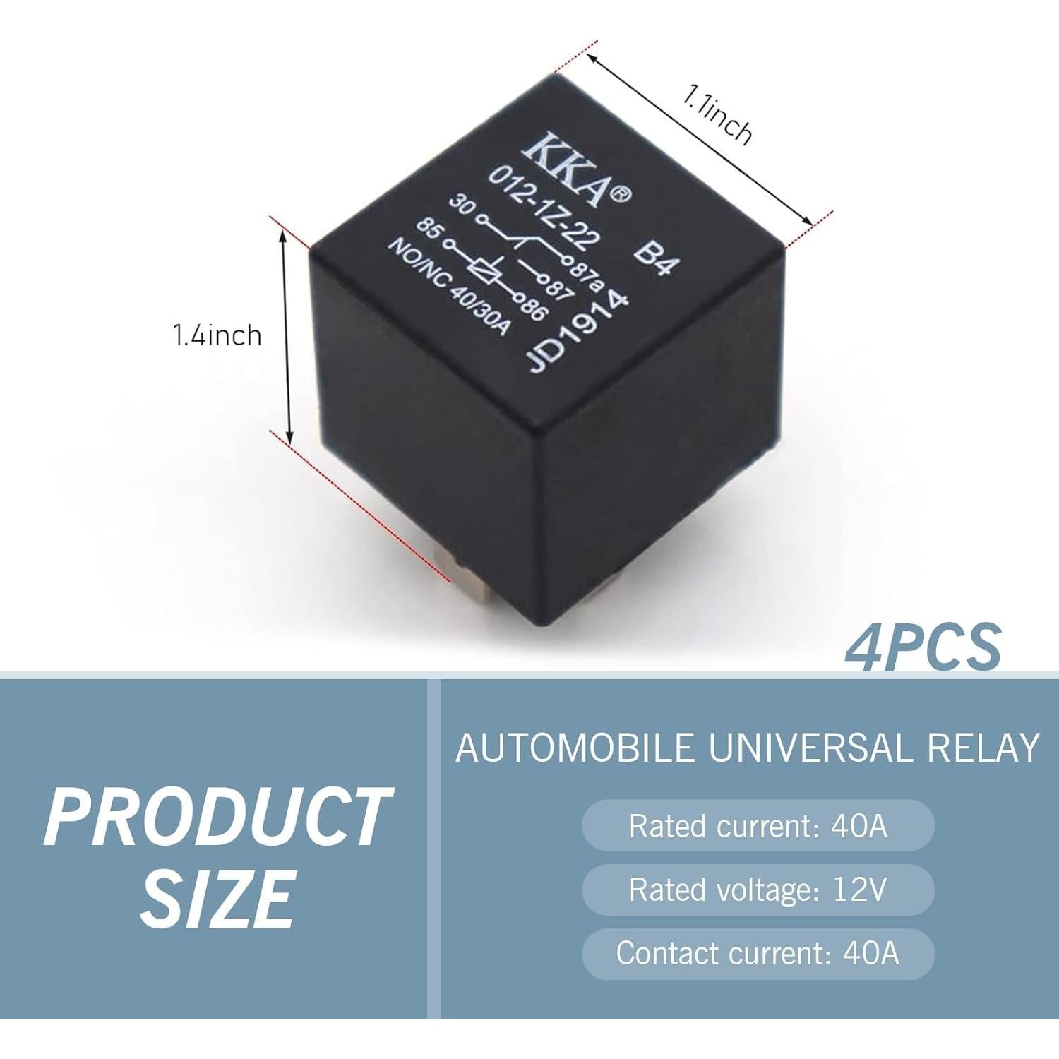 4 Relés de Arranque Automotriz JawGrew 12V 40A Impermeables