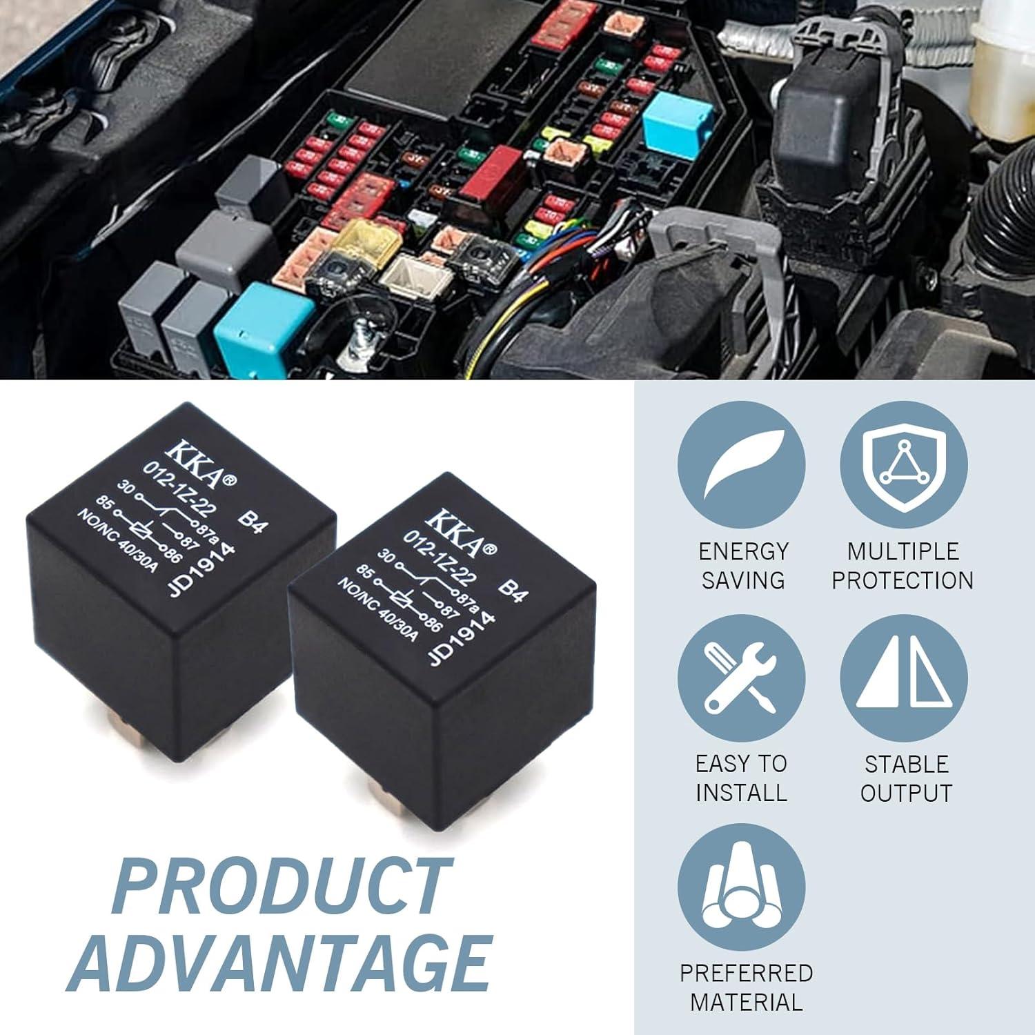 4 Relés de Arranque Automotriz JawGrew 12V 40A Impermeables