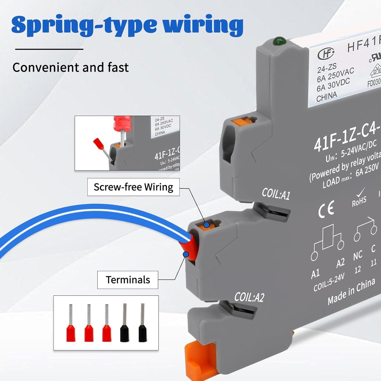 Relés Electromagnéticos 24V Releywell HF41F 10pcs 6A