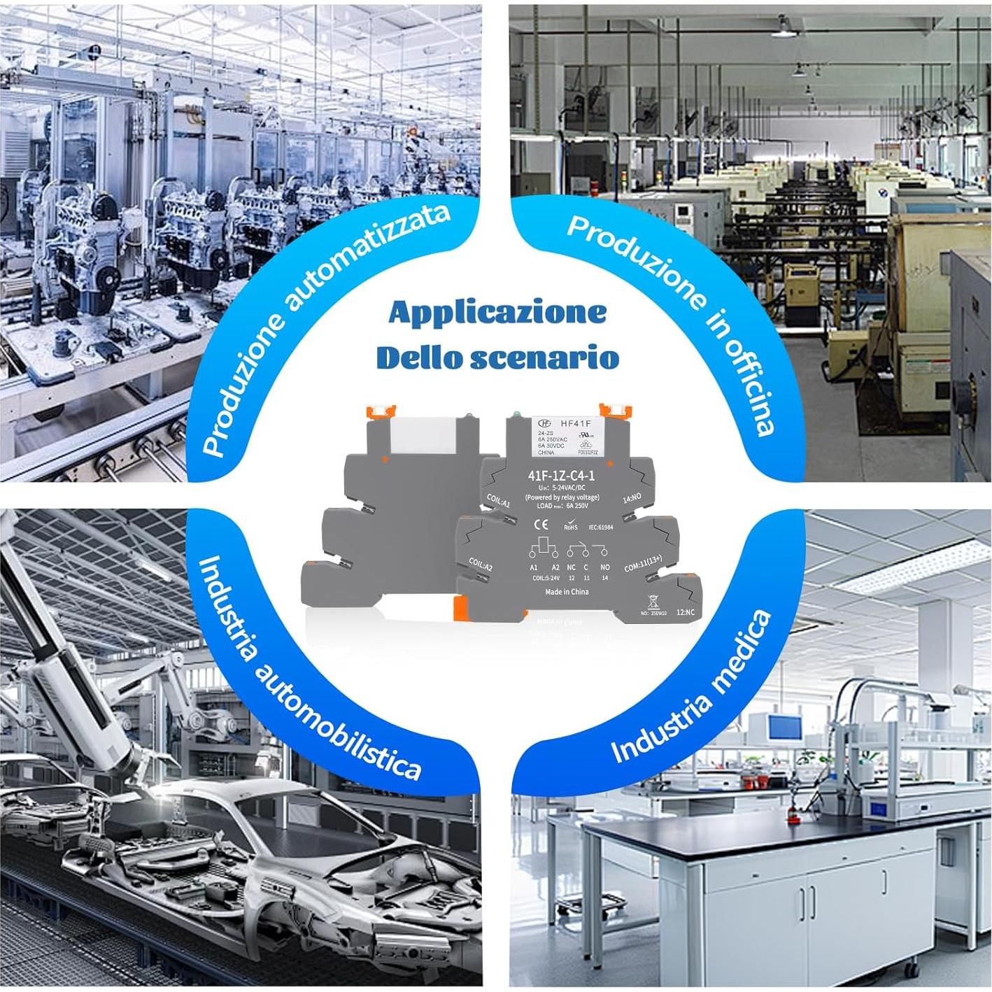 Relés Electromagnéticos 24V Releywell HF41F 10pcs 6A