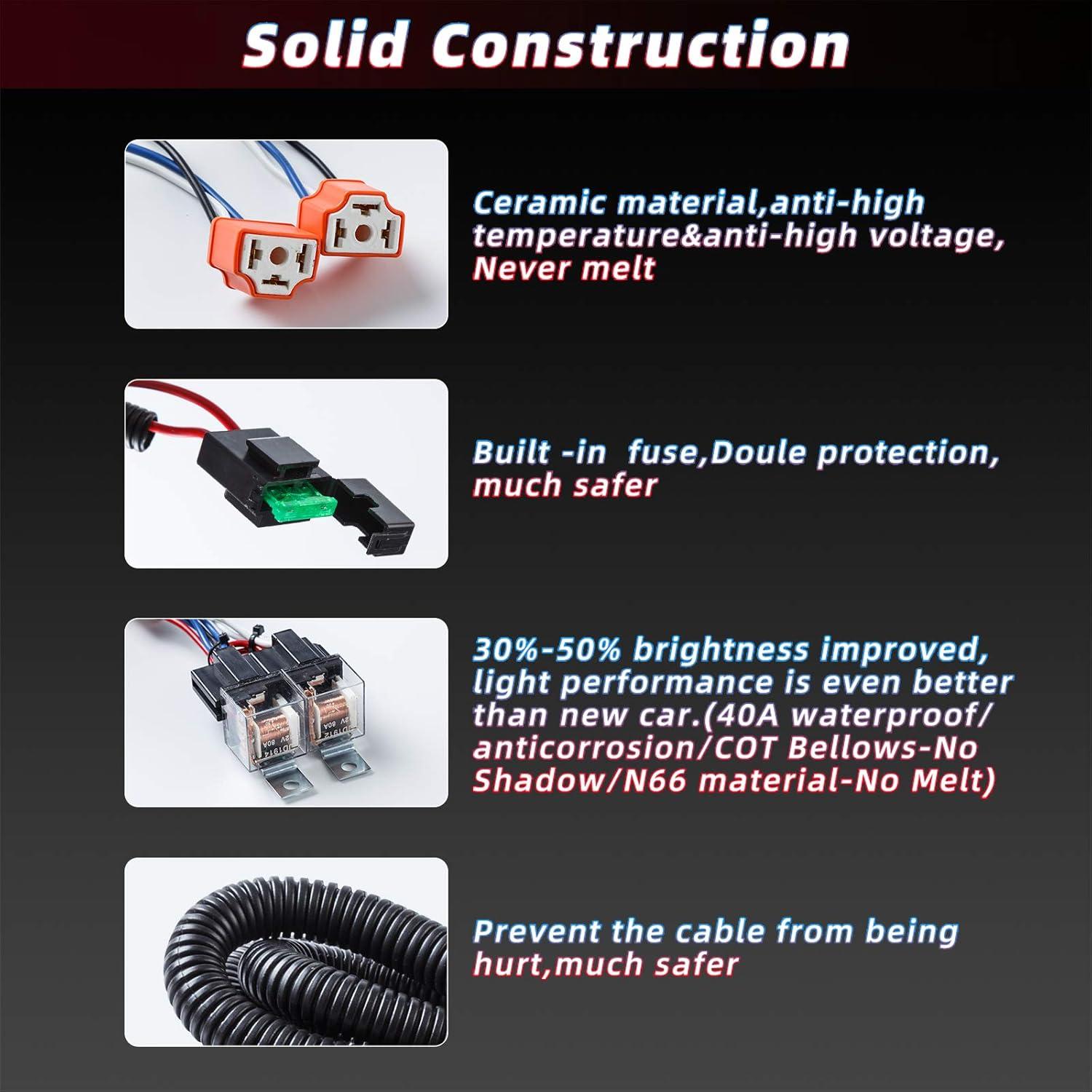 Arnés de Relé H4 RENMAII-LIGHT para Faros LED Toyota Tacoma