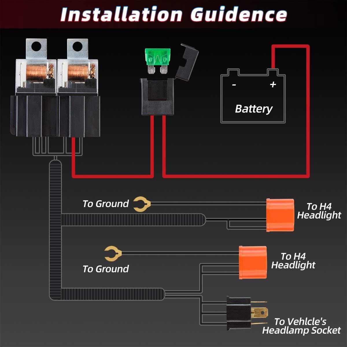 Arnés de Relé H4 RENMAII-LIGHT para Faros LED Toyota Tacoma