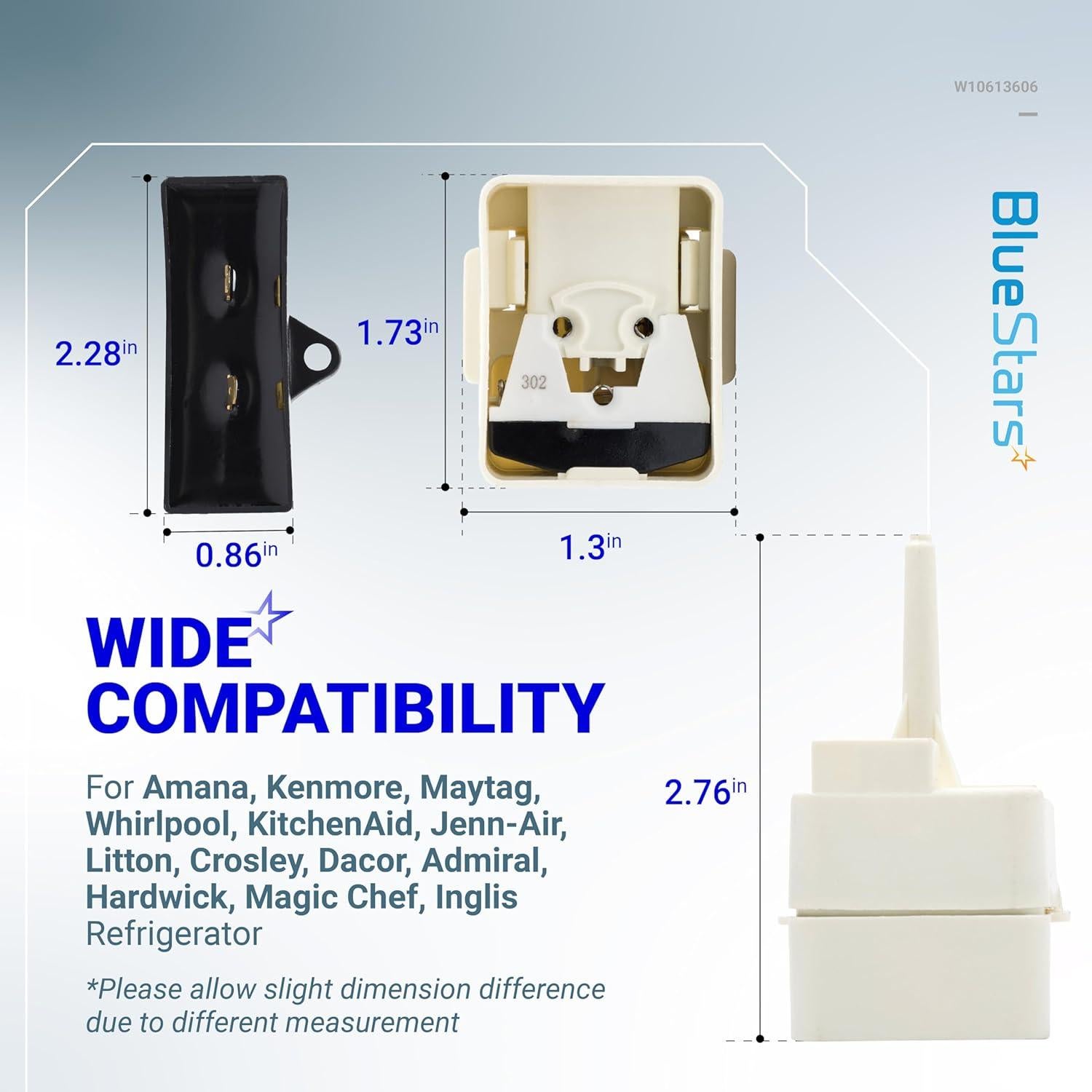 Relé de Arranque Compresor Refrigerador BlueStars W10613606