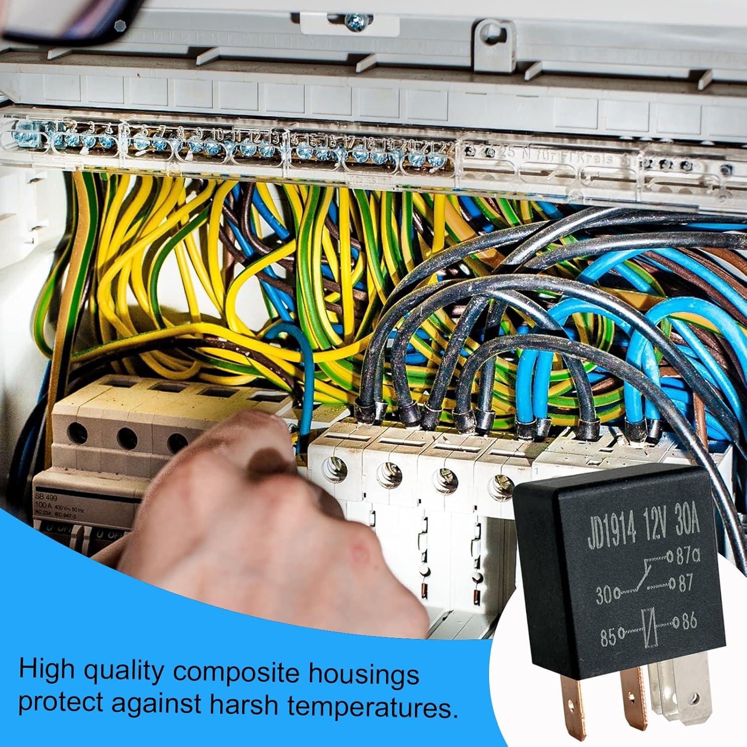 4 Relés de 5 Pines 12V 30A Kalmaegee para Automóvil