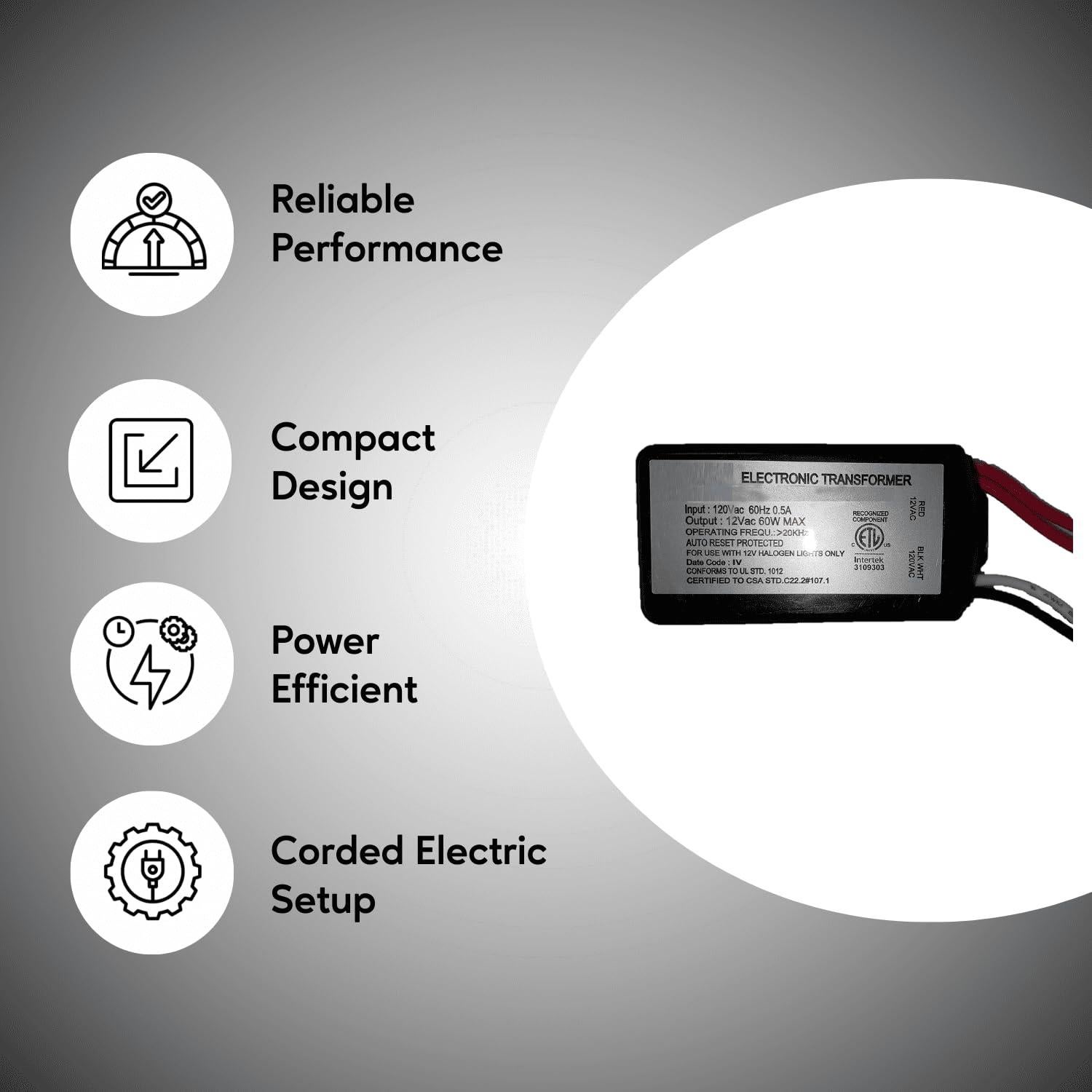 Transformador Electrónico Ironsmith 60W 12V Reinicio Automático