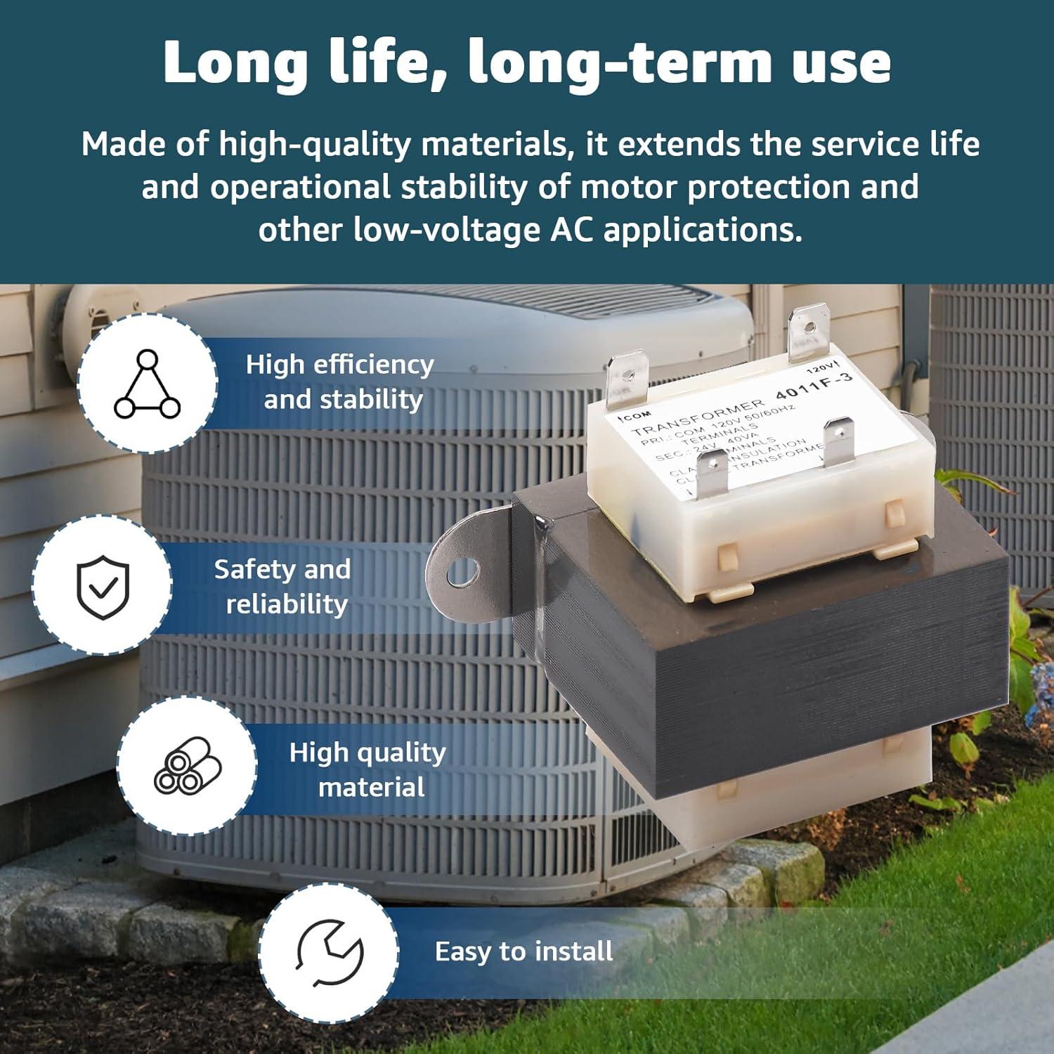 Transformador Lusperi 4011F-3 120V a 24V 40VA para HVAC