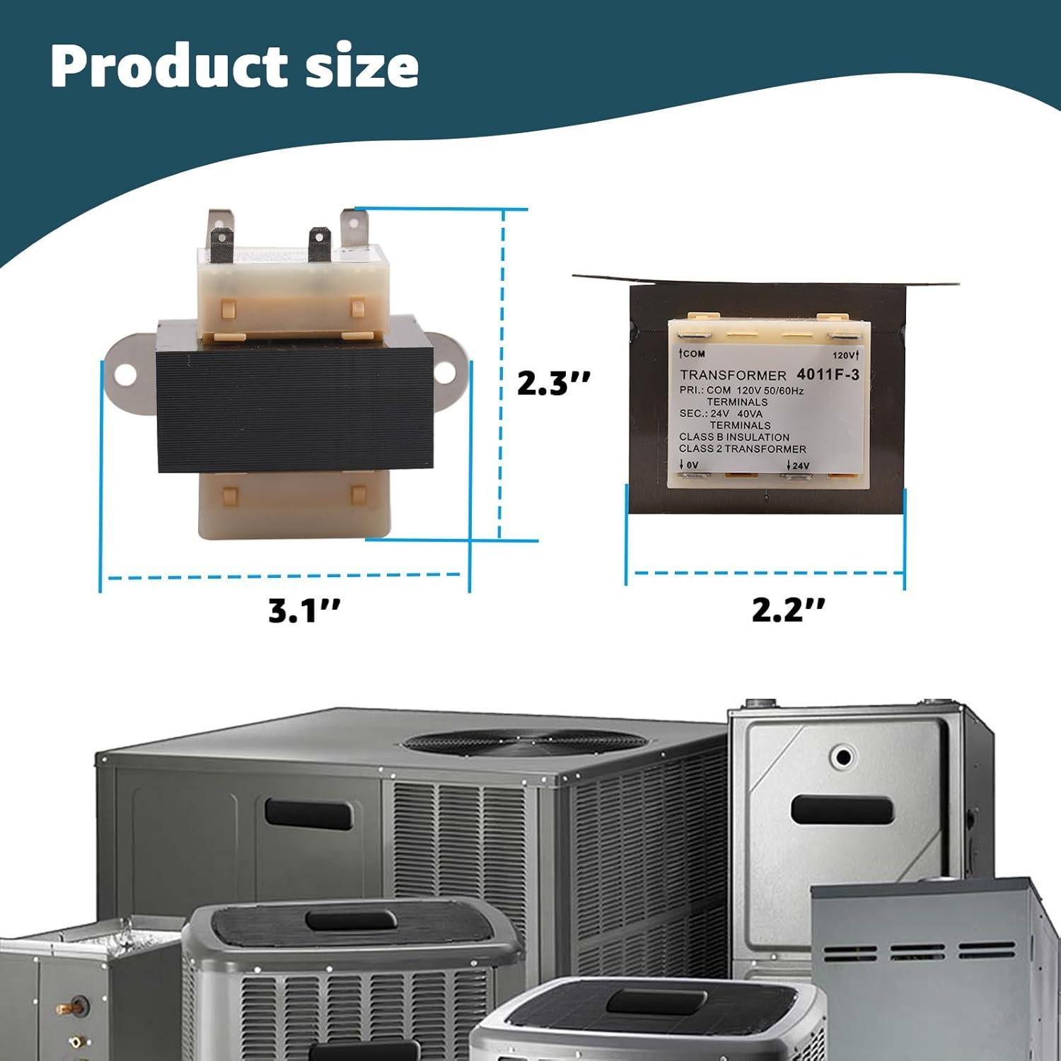 Transformador Lusperi 4011F-3 120V a 24V 40VA para HVAC