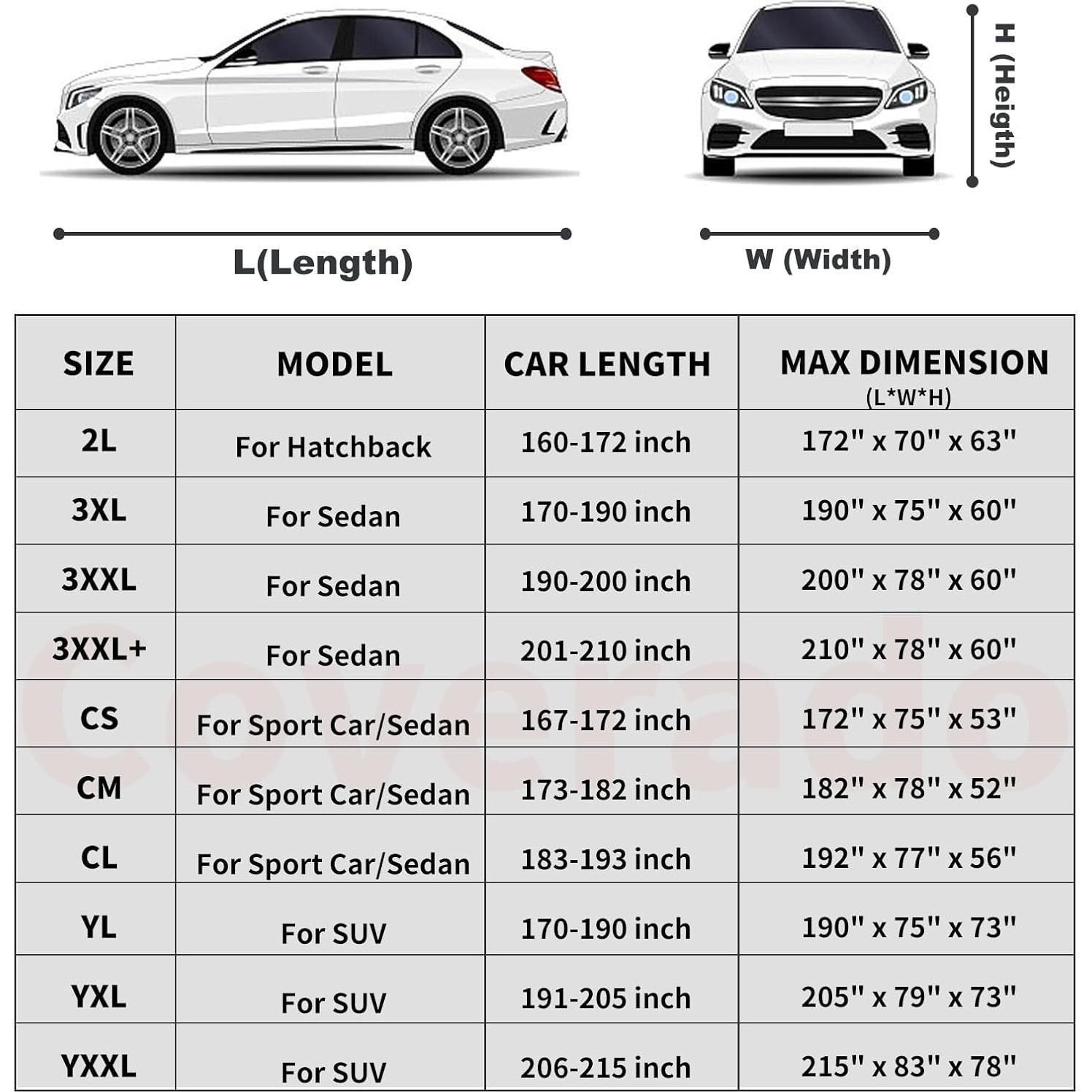 Funda de Coche Impermeable Coverado 190T SUV Ajuste Universal