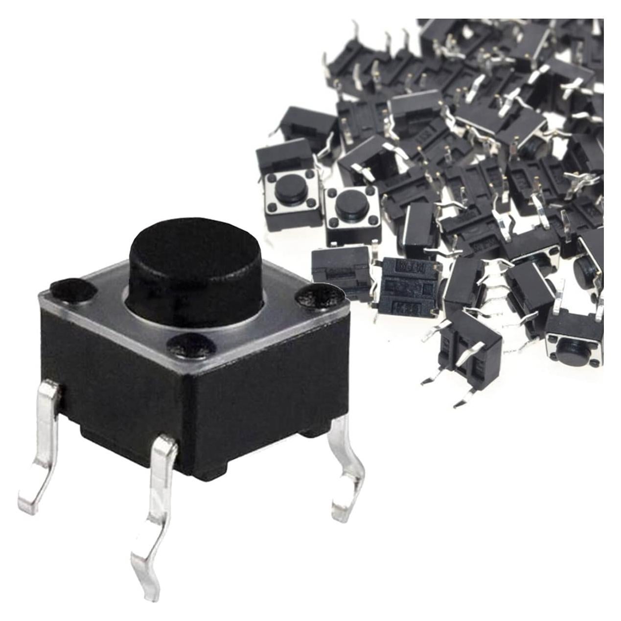 Interruptor Táctil Momentáneo 4 Pines DAOKAI 6x6x5mm - 100 Unidades