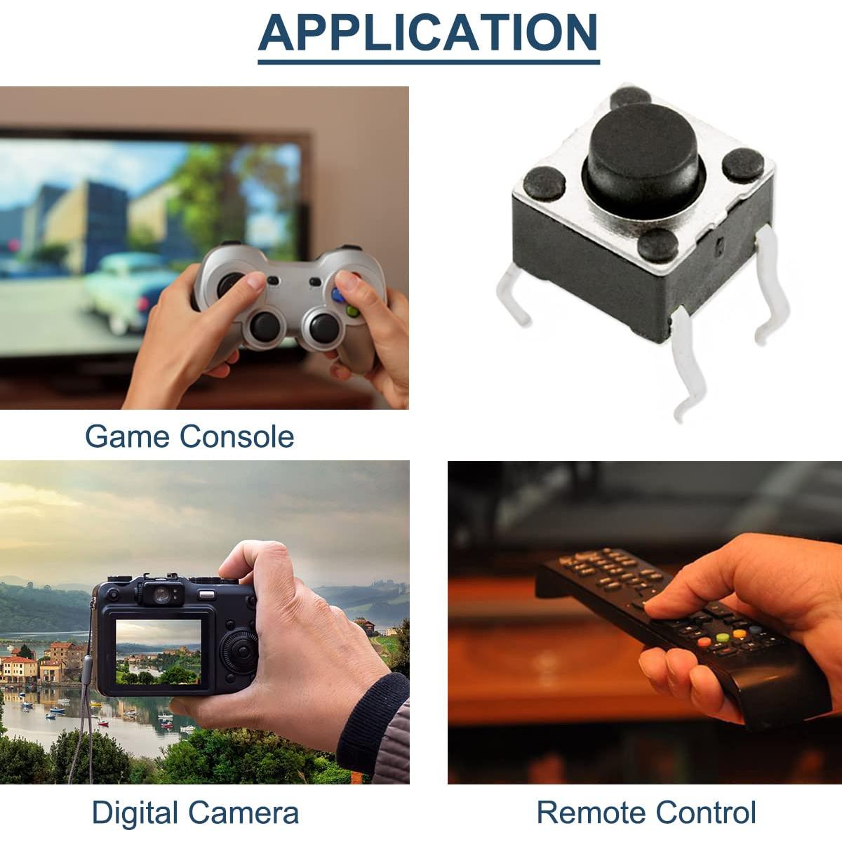 Interruptor Táctil Momentáneo 4 Pines DAOKAI 6x6x5mm - 100 Unidades