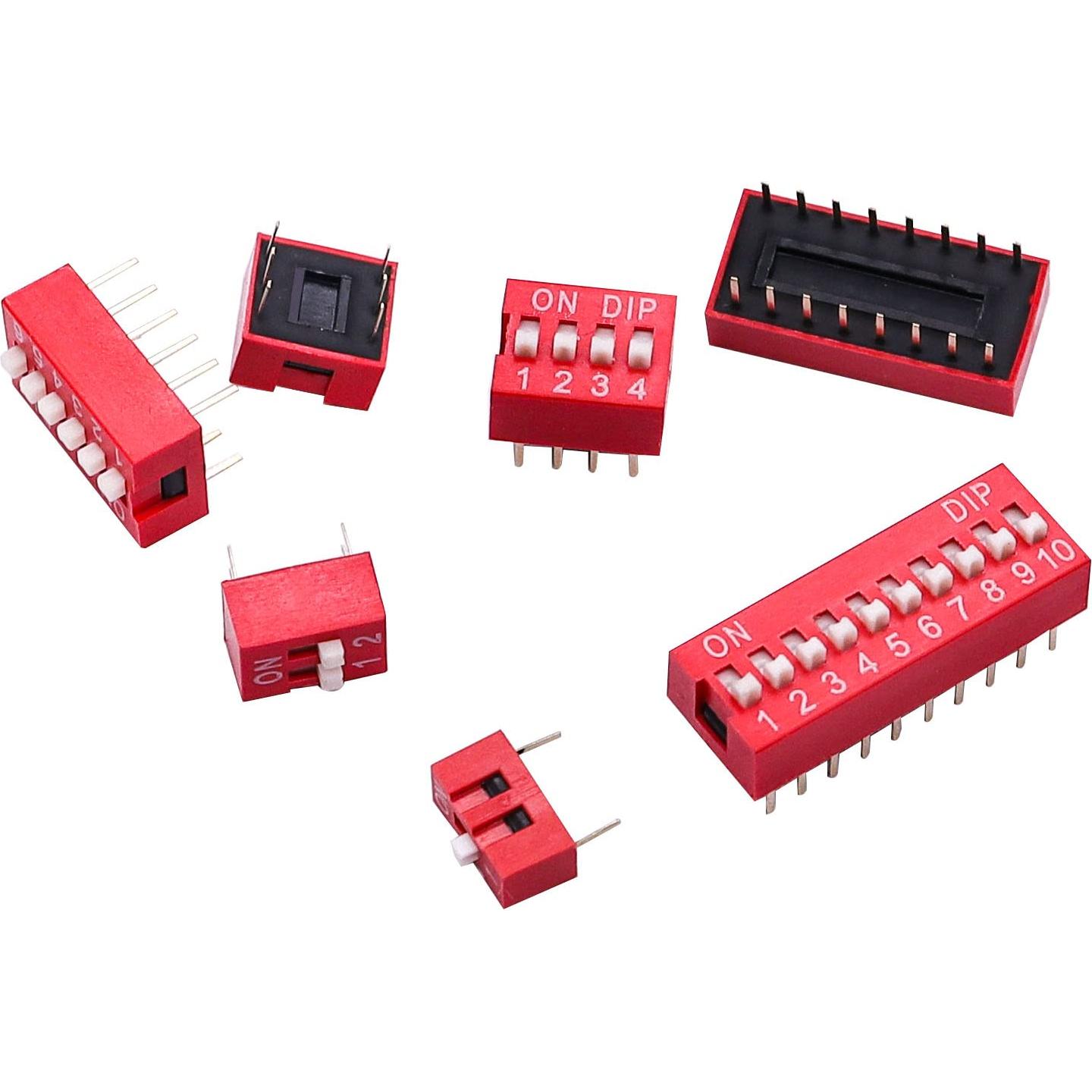 Kit de Interruptores DIP Taiss 35PCS 1-10 Posiciones 2.54mm