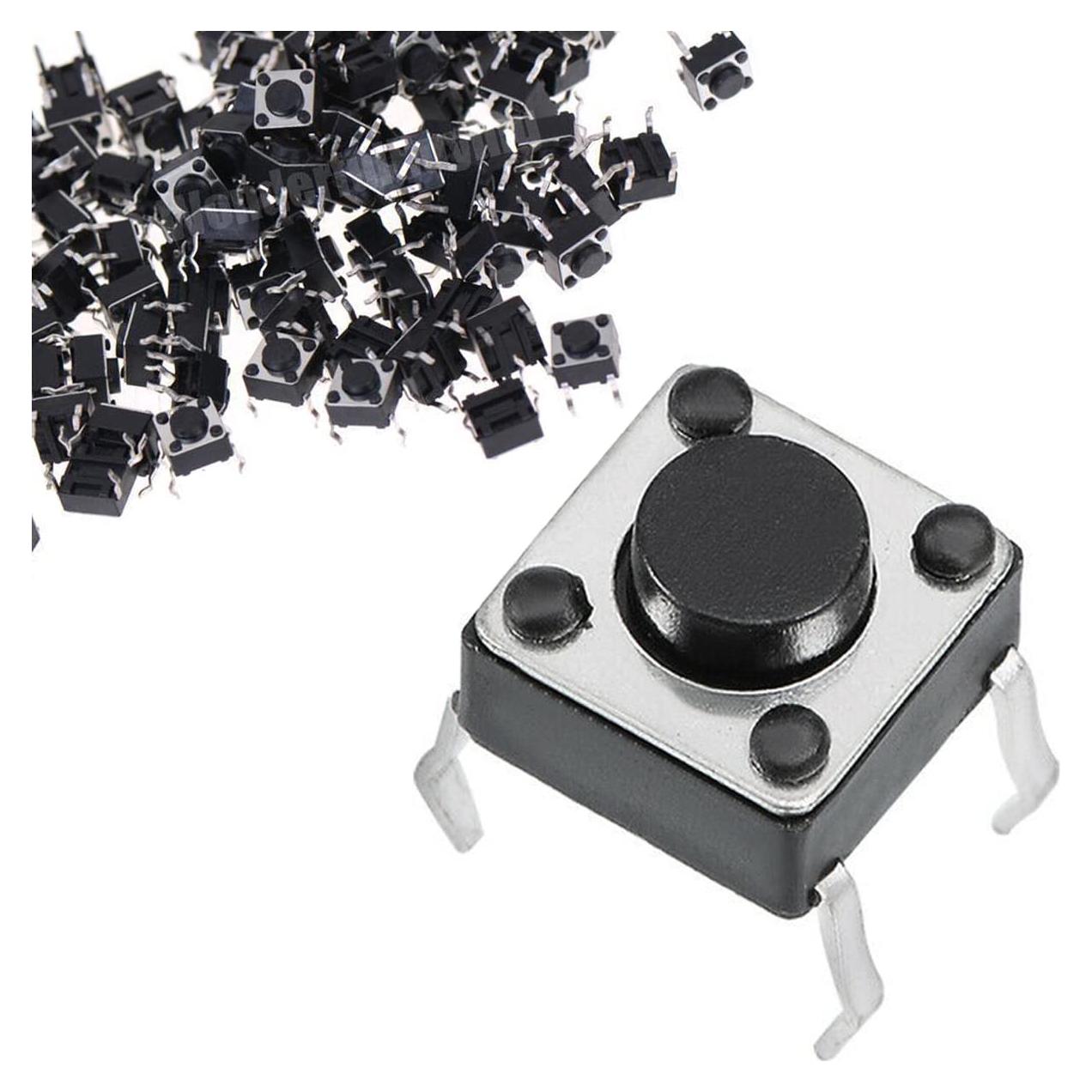 Interruptor Táctil Momentáneo 4 Pines DAOKAI 6x6x4.3mm 100PCS