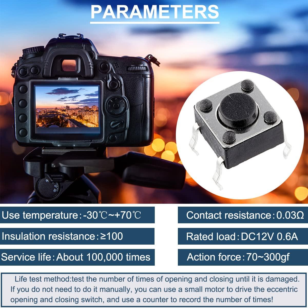 Interruptor Táctil Momentáneo 4 Pines DAOKAI 6x6x4.3mm 100PCS