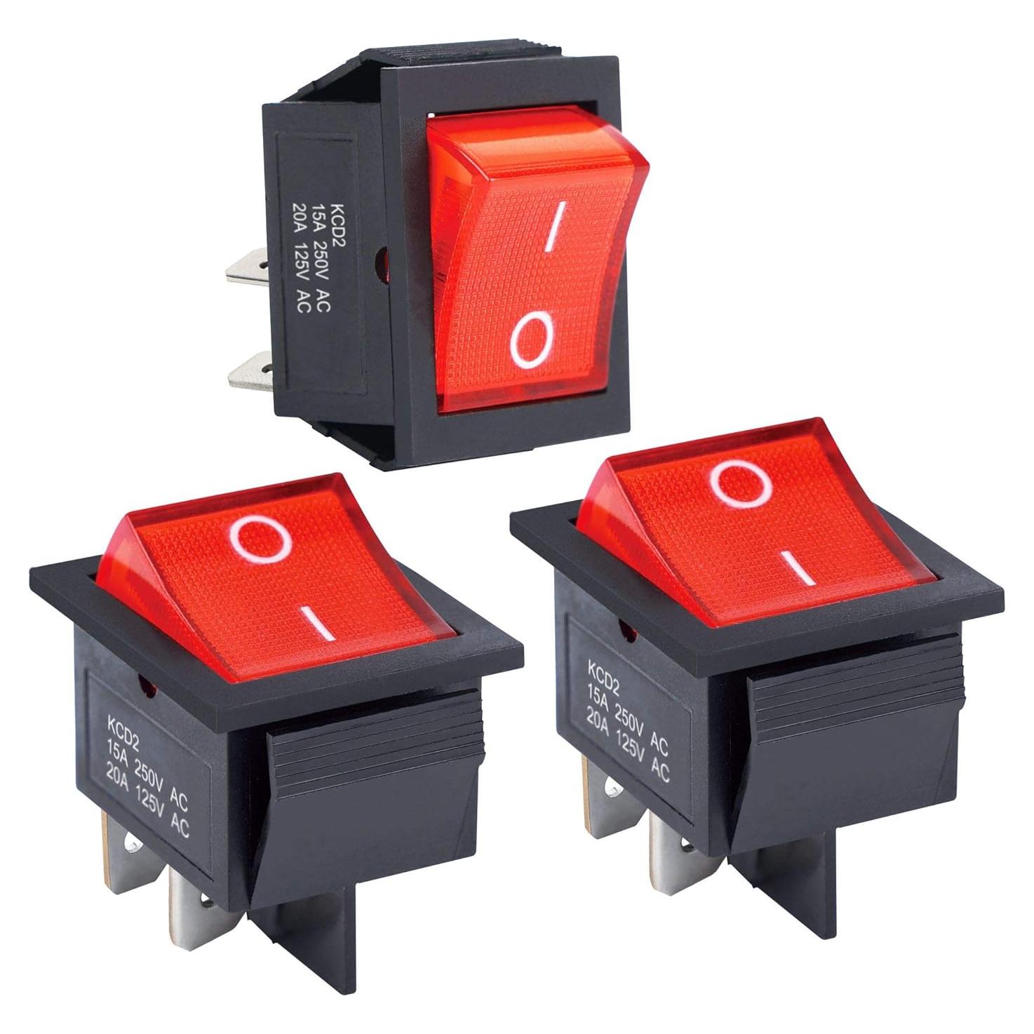 Interruptor Rocker APIELE KCD2-201N Rojo 2 Posiciones ON/OFF