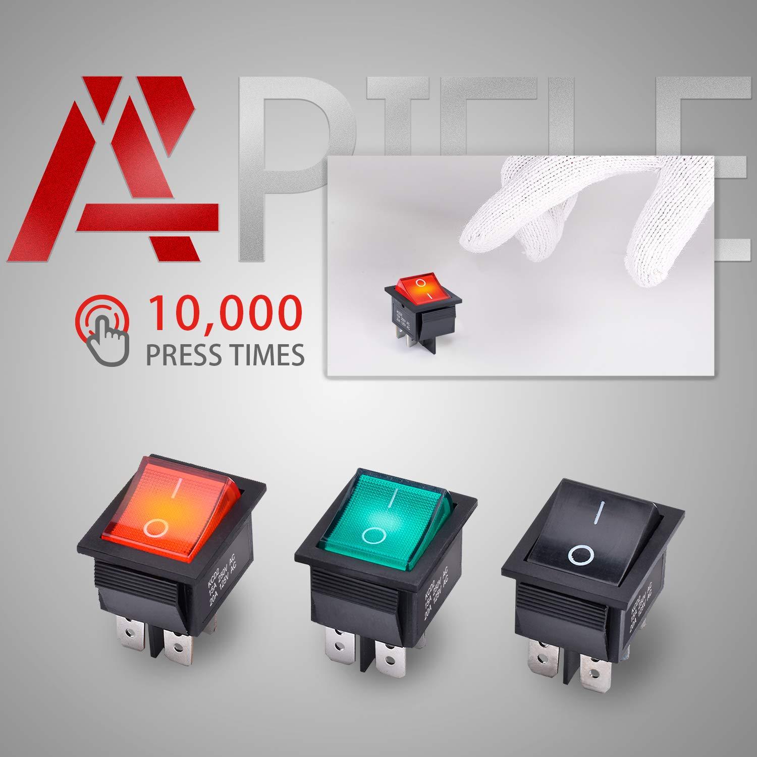 Interruptor Rocker APIELE KCD2-201N Rojo 2 Posiciones ON/OFF