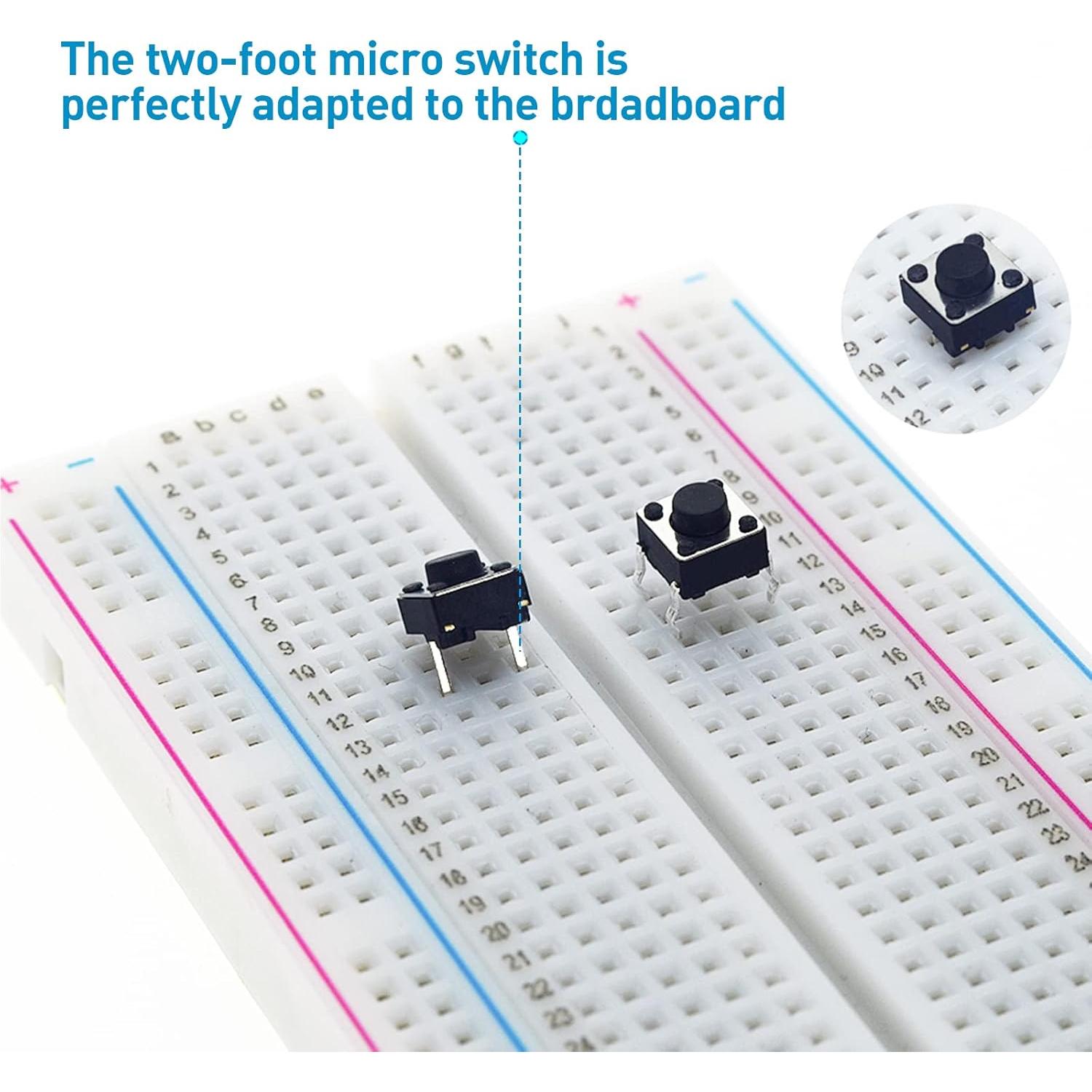 Interruptor Táctil Momentáneo 6mm QTEATAK 20 Pcs para PCB