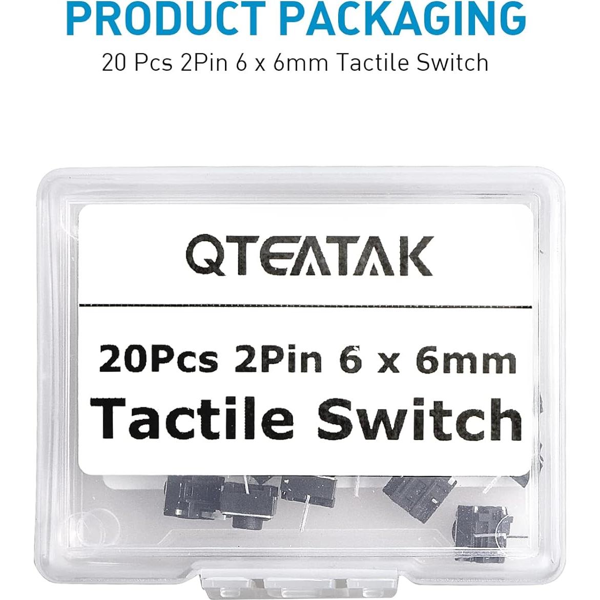 Interruptor Táctil Momentáneo 6mm QTEATAK 20 Pcs para PCB
