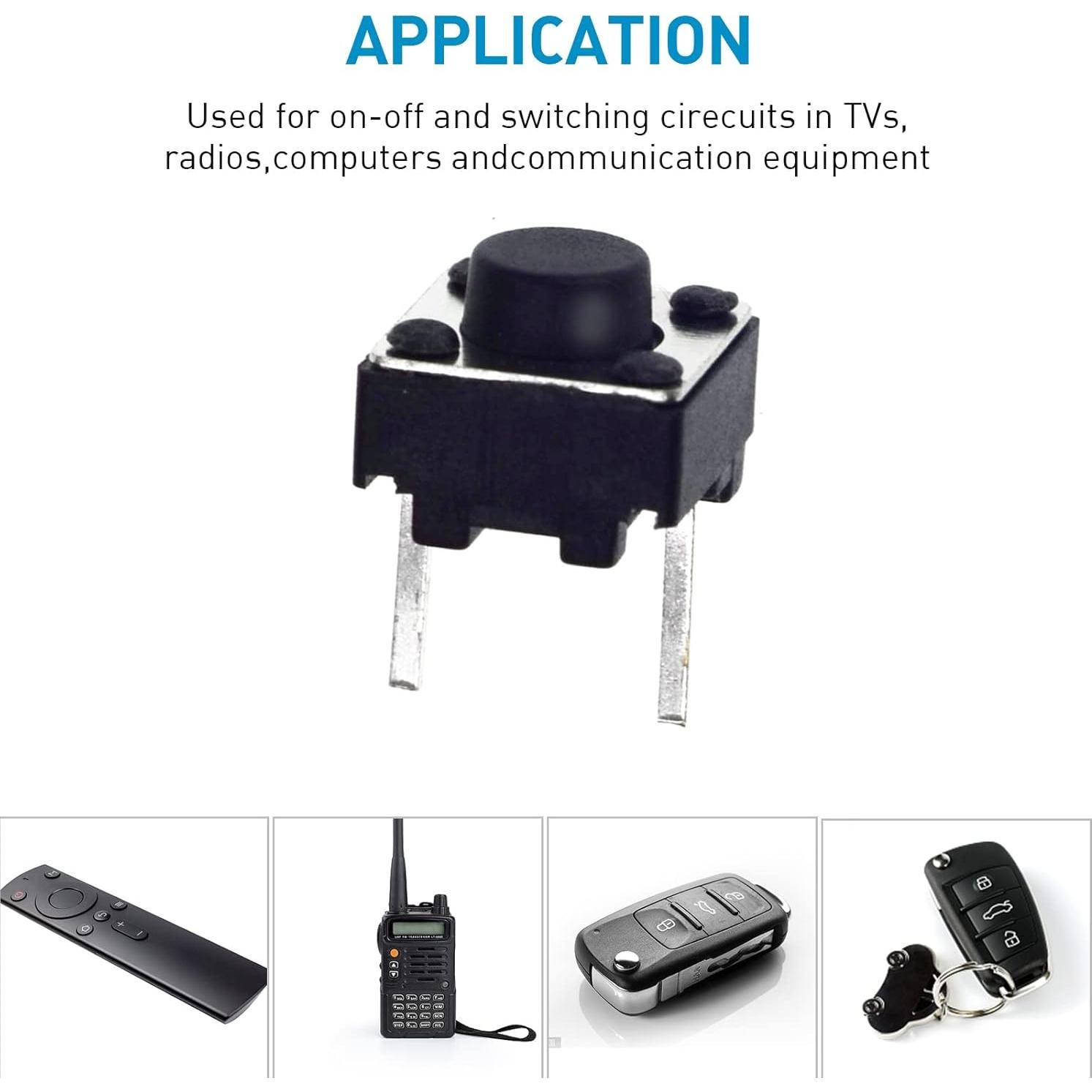 Interruptor Táctil Momentáneo 6mm QTEATAK 20 Pcs para PCB