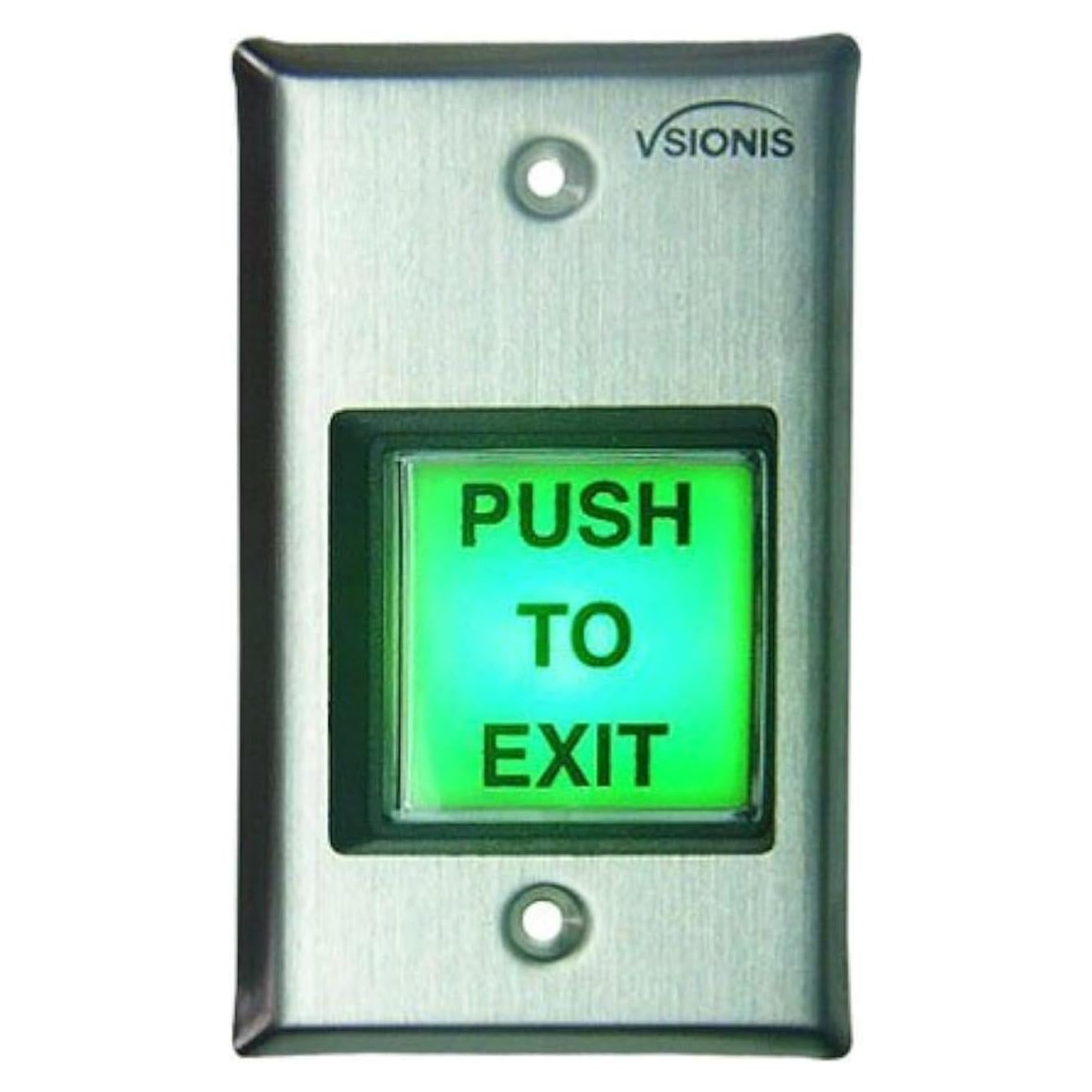 Botón de salida Visionis VIS-7000 verde acero inoxidable LED