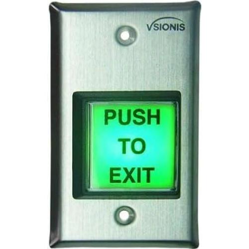 Botón de salida Visionis VIS-7000 verde acero inoxidable LED
