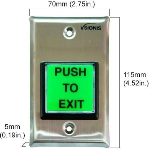Botón de salida Visionis VIS-7000 verde acero inoxidable LED