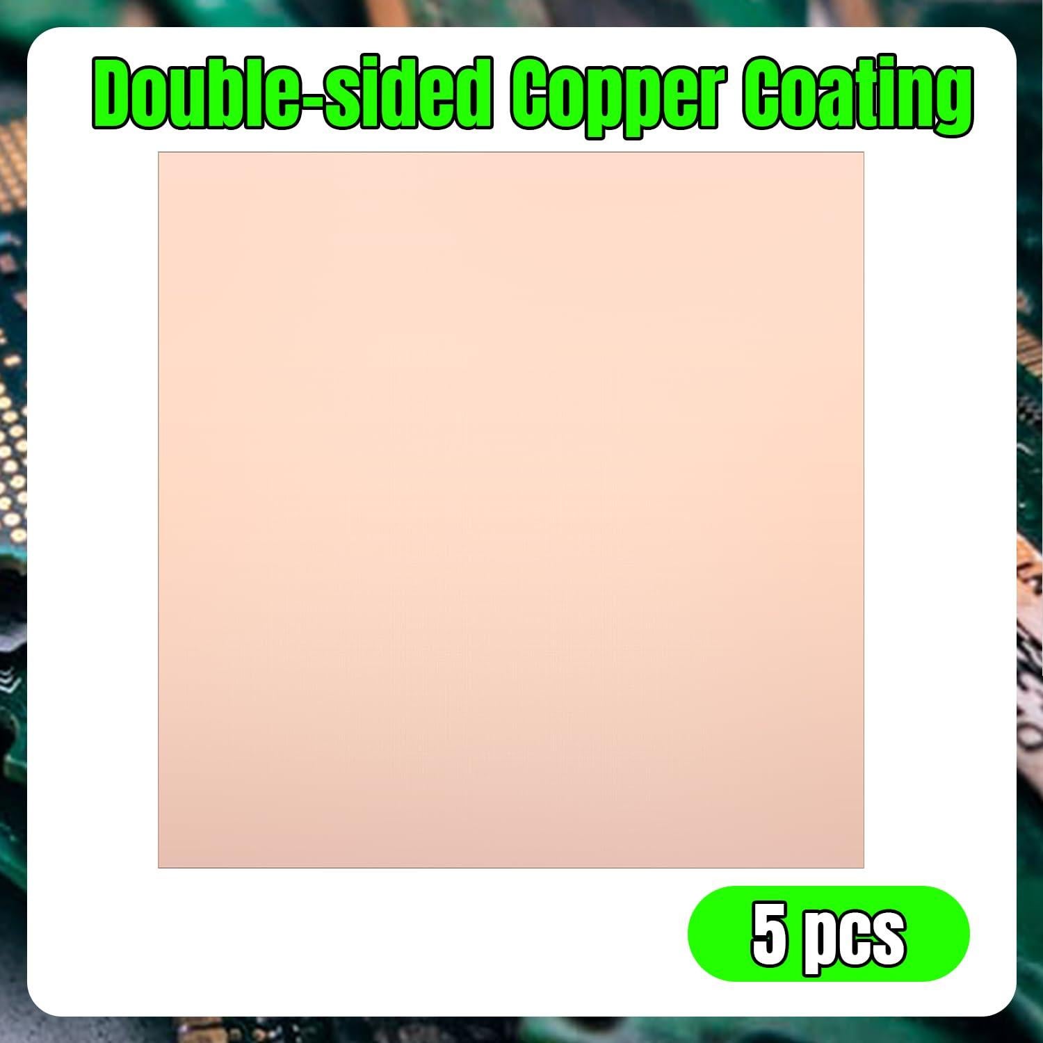 5 Placas PCB de Cobre FR4 200x200mm 1.5mm para Prototipado