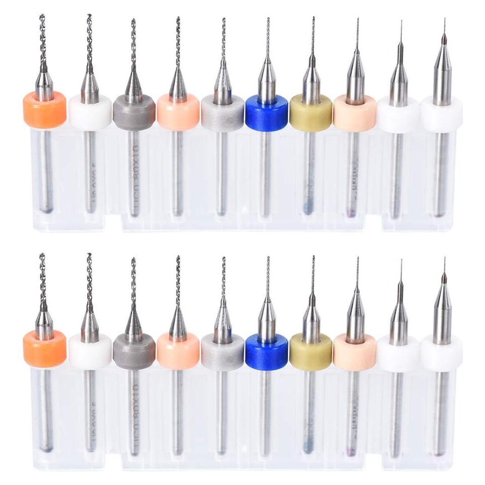 Brocas de PCB uxcell 0.15mm-1.0mm Carburo Tungsteno 20 Pcs
