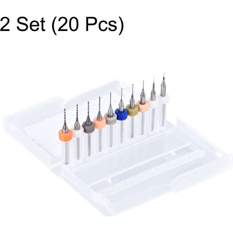 Brocas de PCB uxcell 0.15mm-1.0mm Carburo Tungsteno 20 Pcs