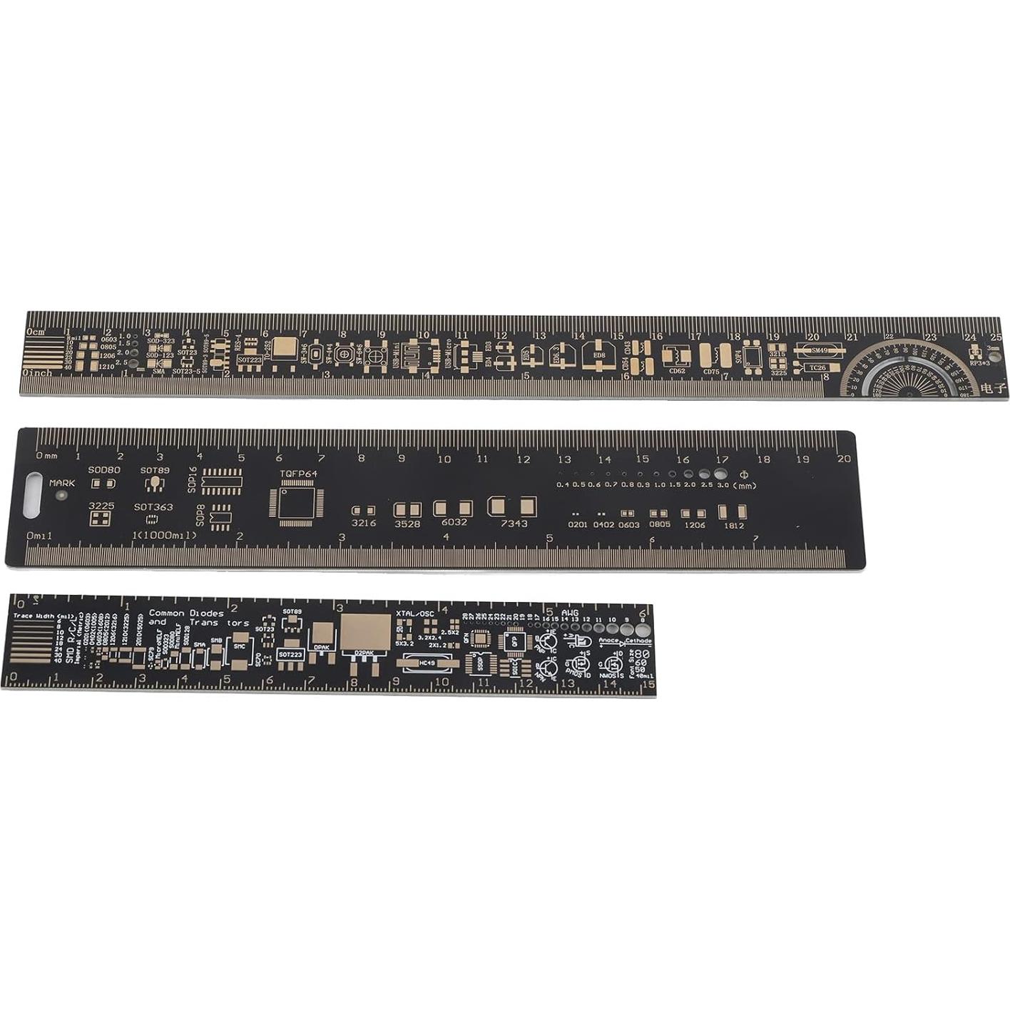 Regla de Placa de Circuito Impreso Hyuduo 25cm 3PCS Multifuncional