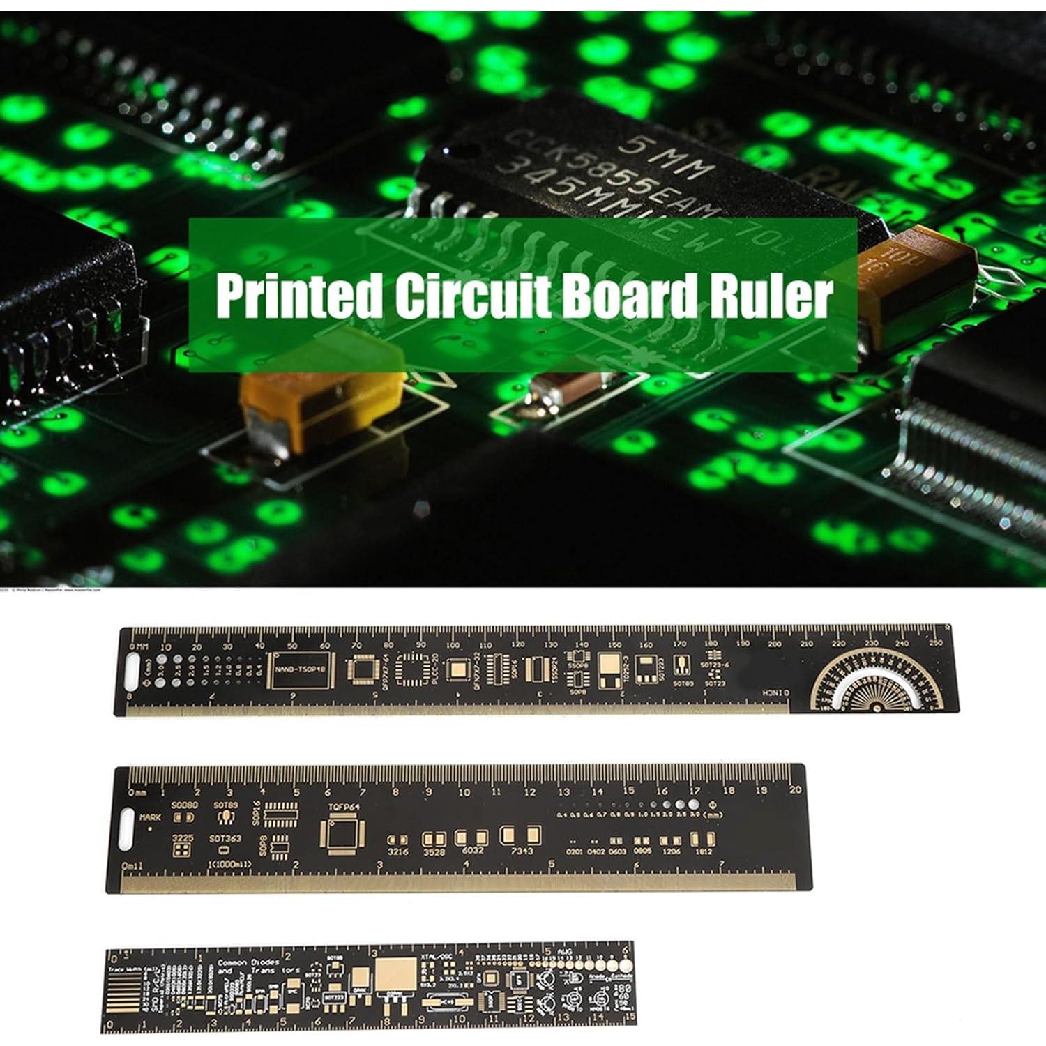Regla de Placa de Circuito Impreso Hyuduo 25cm 3PCS Multifuncional