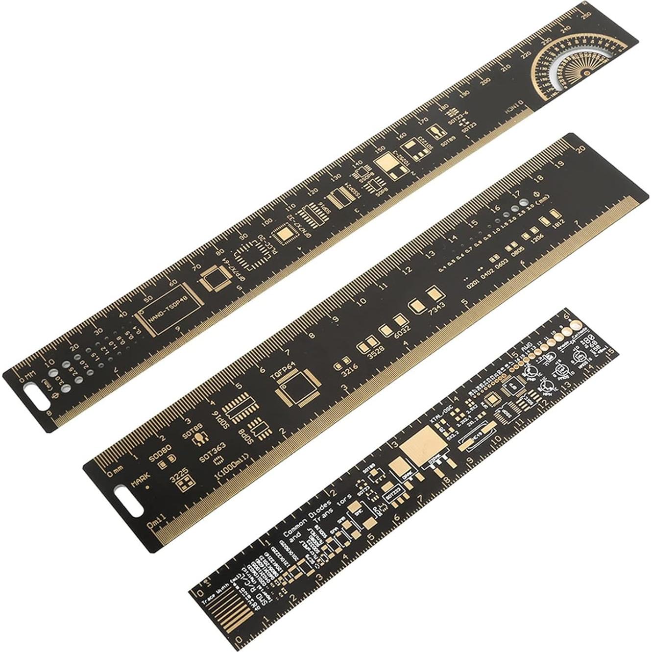 Regla de Placa de Circuito Impreso Hyuduo 25cm 3PCS Multifuncional