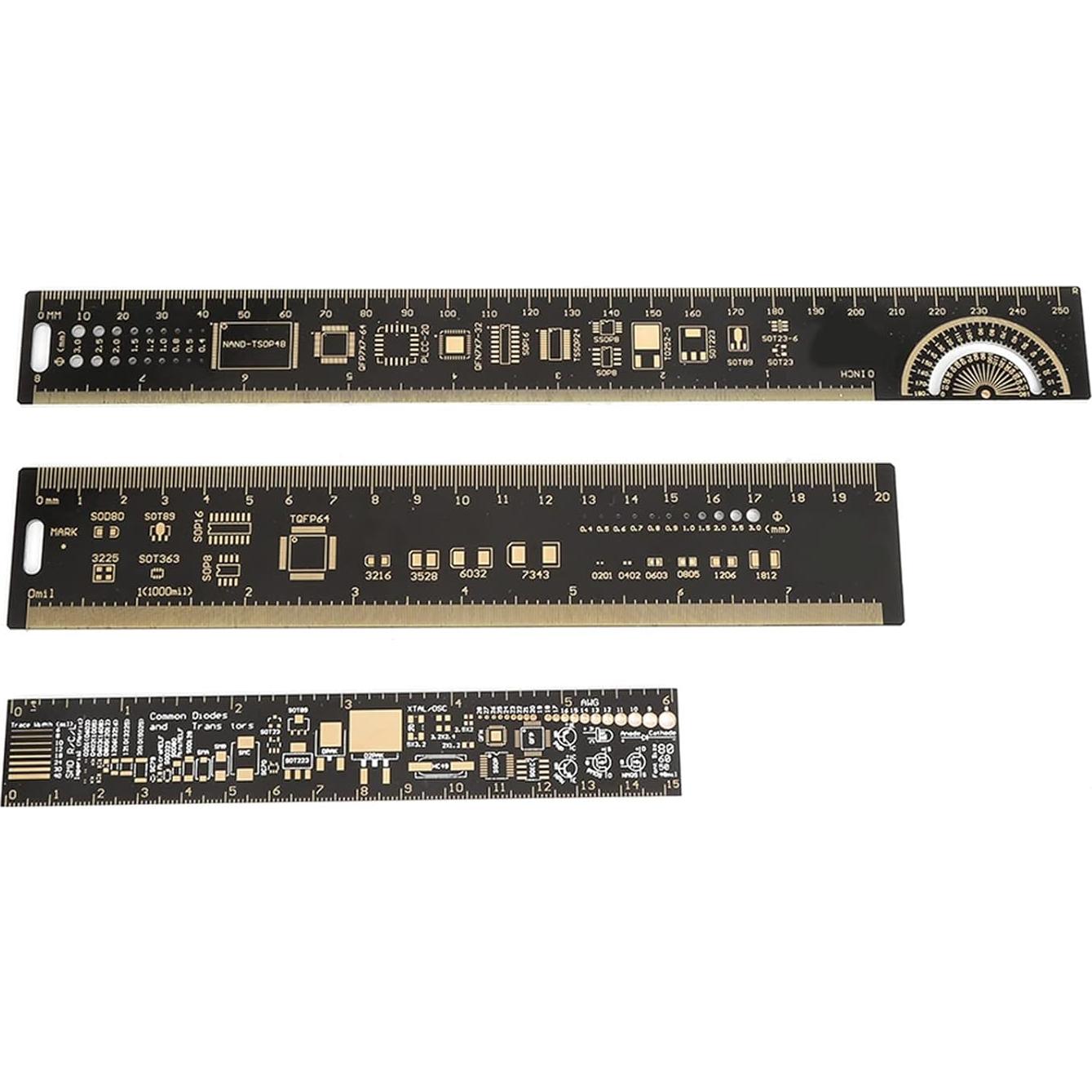 Regla de Placa de Circuito Impreso Hyuduo 25cm 3PCS Multifuncional