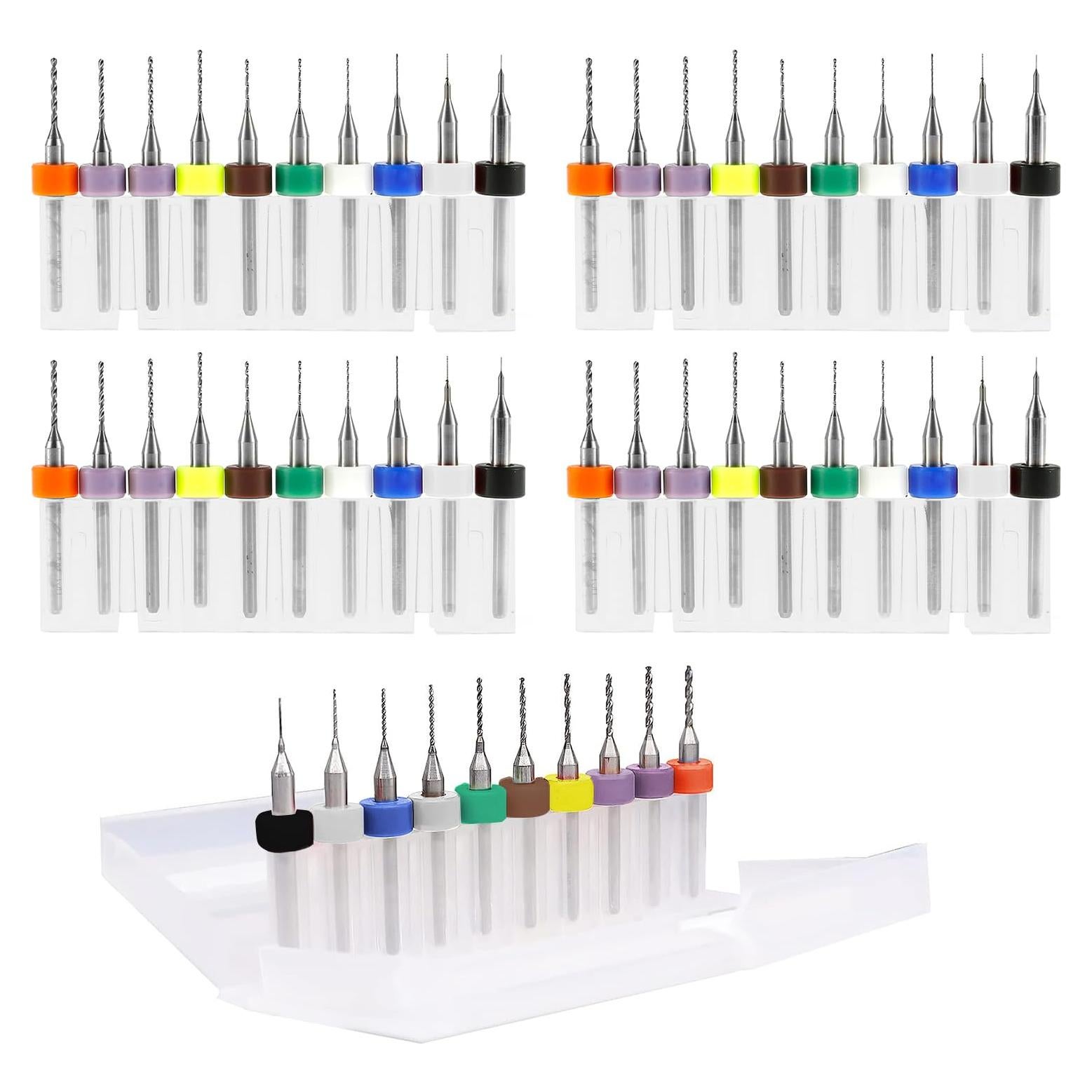 Juego de 40 Brocas Micro PCB FAURAPMNG 0.1mm-1mm Carburo