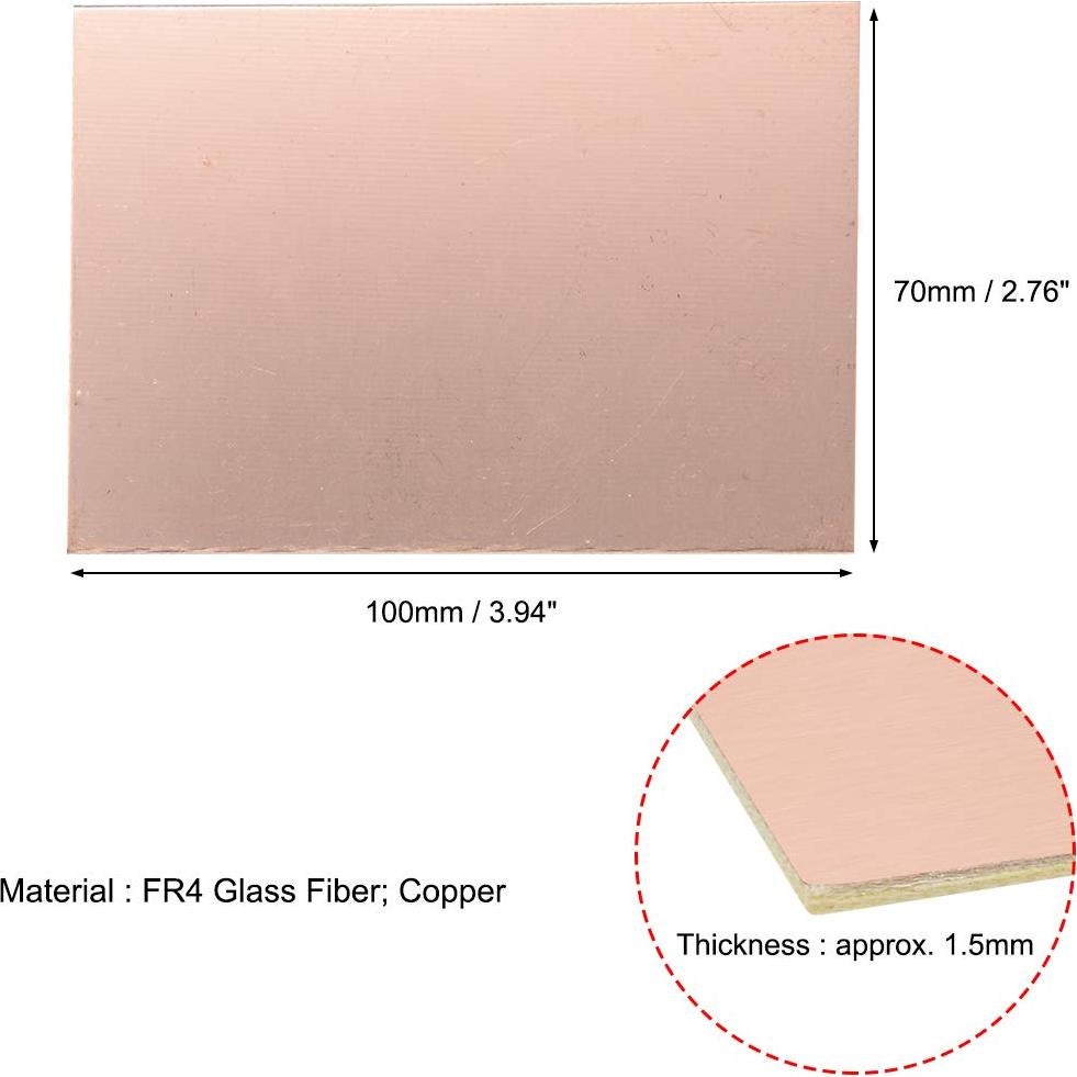 Placa de Circuito PCB Doble Cara uxcell 100x70mm 1.5mm 10pcs