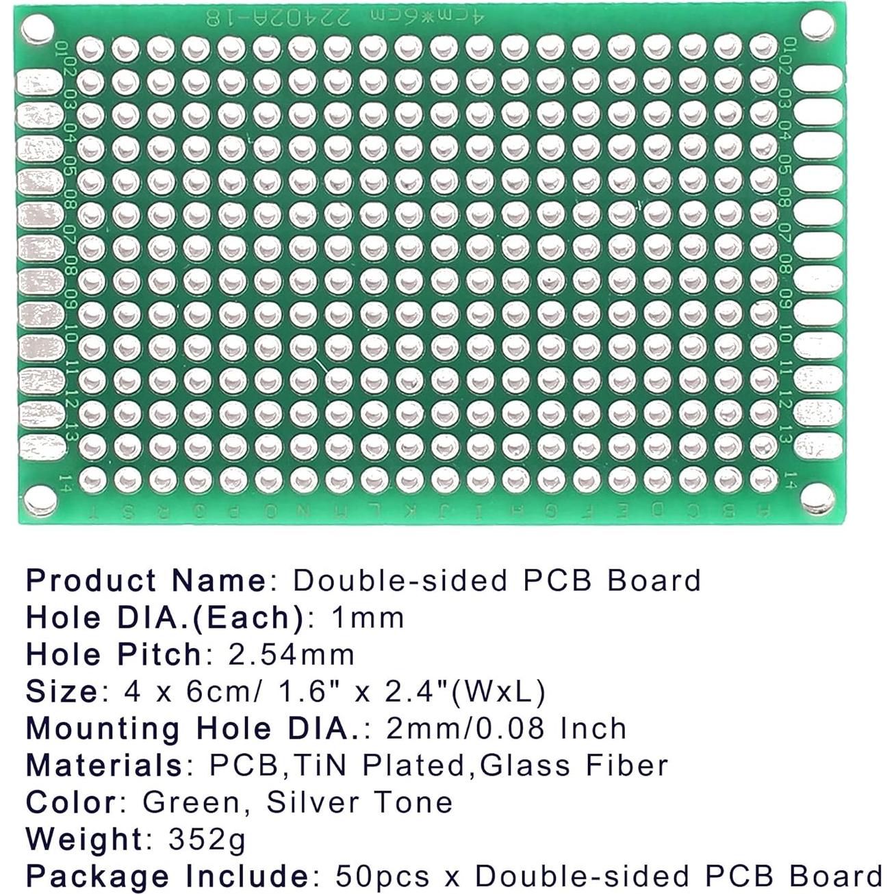 Placa de Circuito Impreso Doble Cara Lantee 50 Pcs 4x6cm