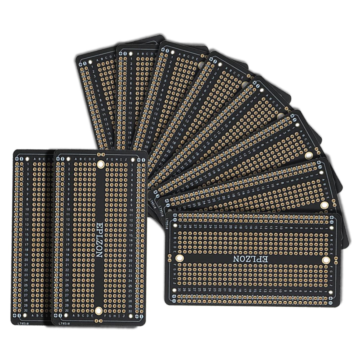 10 Pcs Placa de Circuito Impreso Soldable EPLZON 88.9x52.1mm Negra