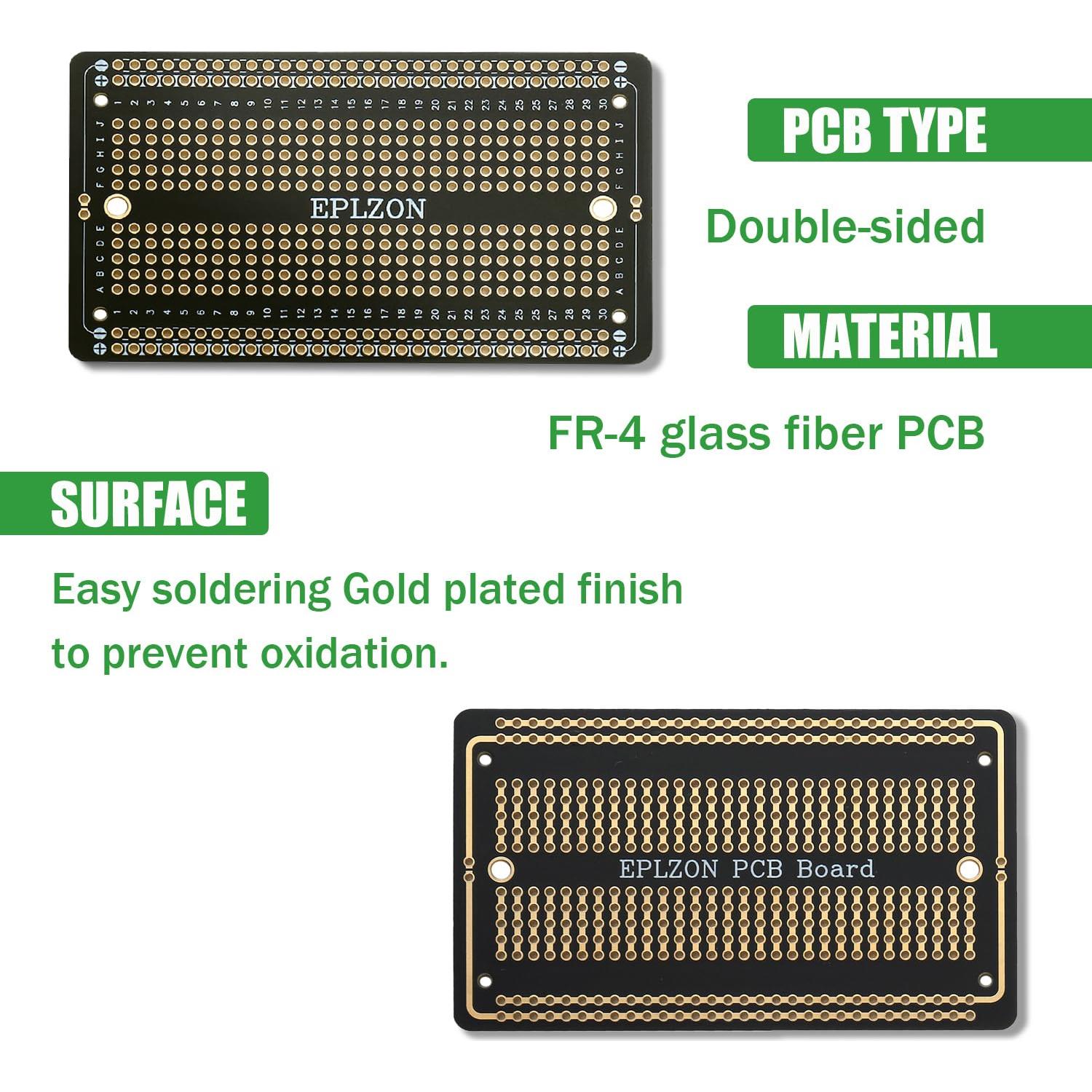 10 Pcs Placa de Circuito Impreso Soldable EPLZON 88.9x52.1mm Negra