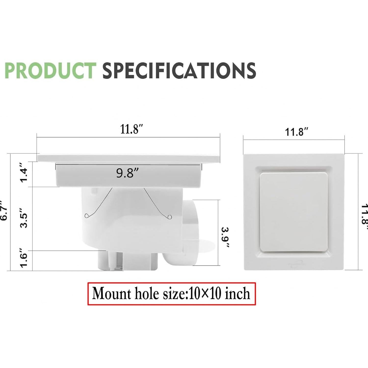 Ventilador Extractor de Baño Aydomer 126 CFM 35W 1.2 Sones