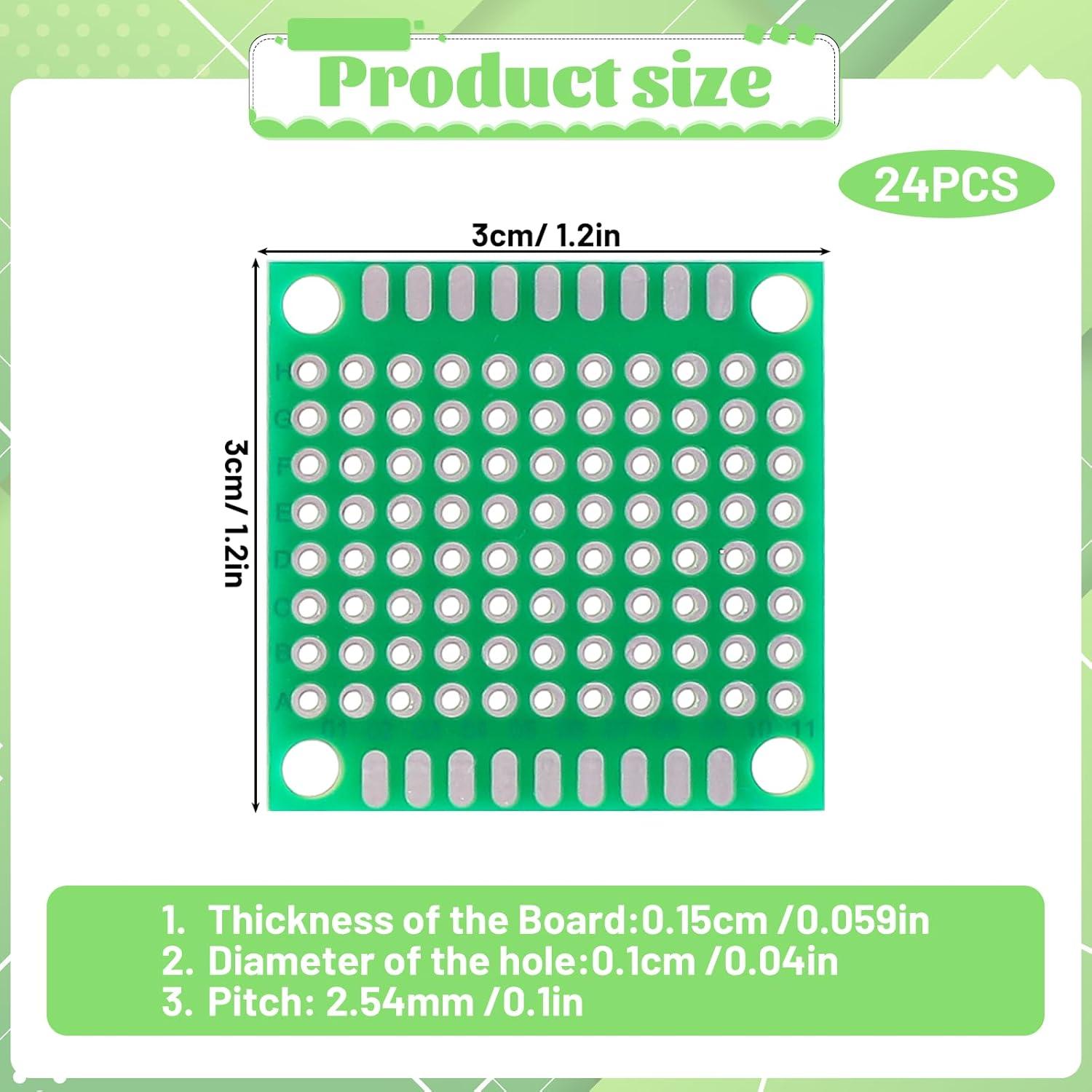 Placas de Circuito Soldables Bruislard 24 Piezas 3x3 cm