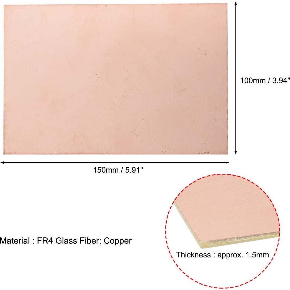 Placa de Circuito PCB Doble Cara uxcell 150x100mm 1.5mm