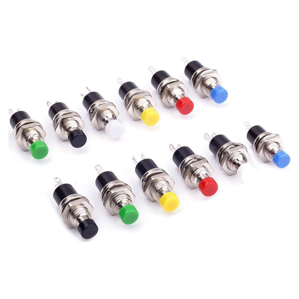 Paquete de 12 Mini Interruptores Pulsadores SPST 250V 1A Qianxin