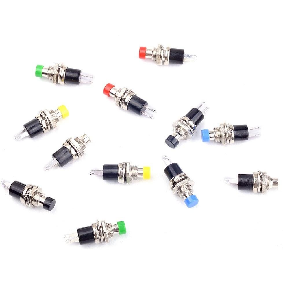 Paquete de 12 Mini Interruptores Pulsadores SPST 250V 1A Qianxin