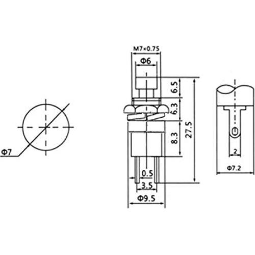 Paquete de 12 Mini Interruptores Pulsadores SPST 250V 1A Qianxin