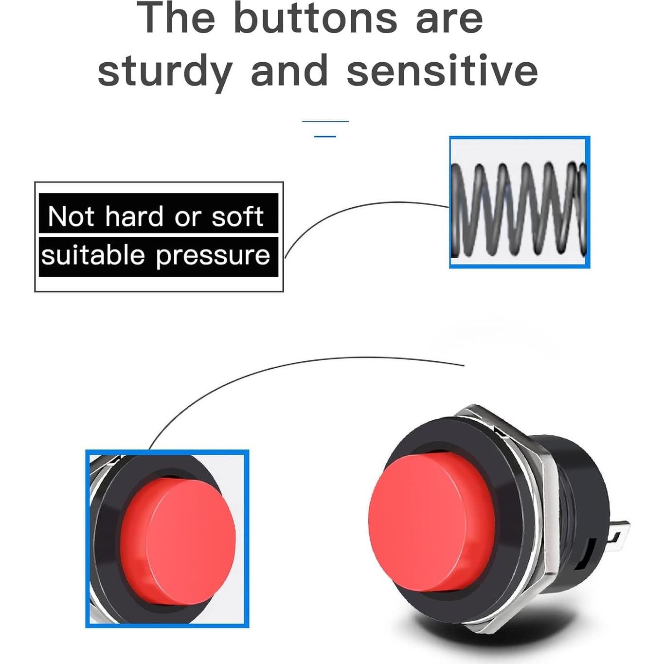 Interruptor Momentáneo 24 Pcs 16mm lkelyonewy 3A 250V Colores