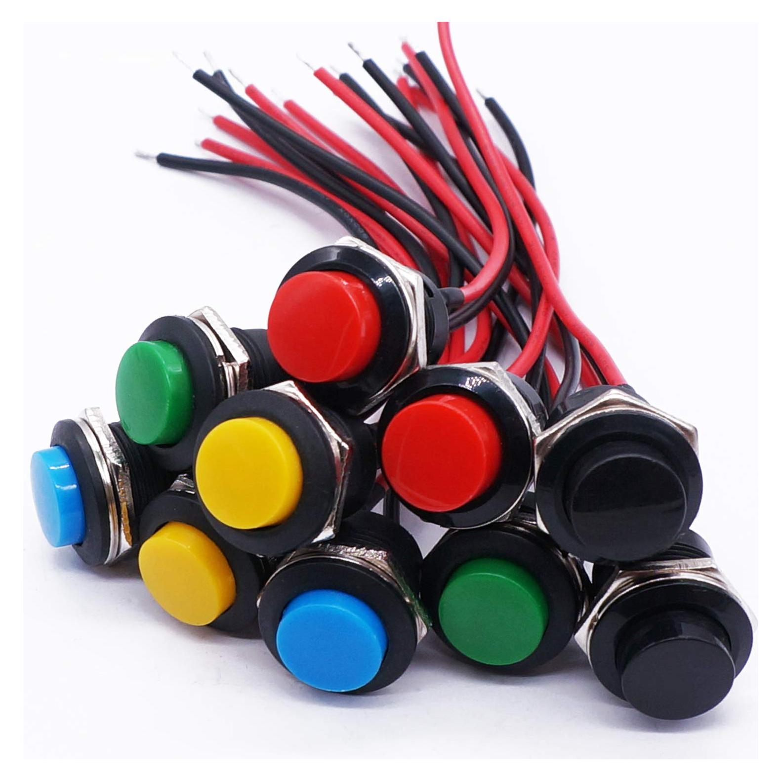 Interruptores Momentáneos Twidec 10 Pcs SPST 250V 6A Multicolor