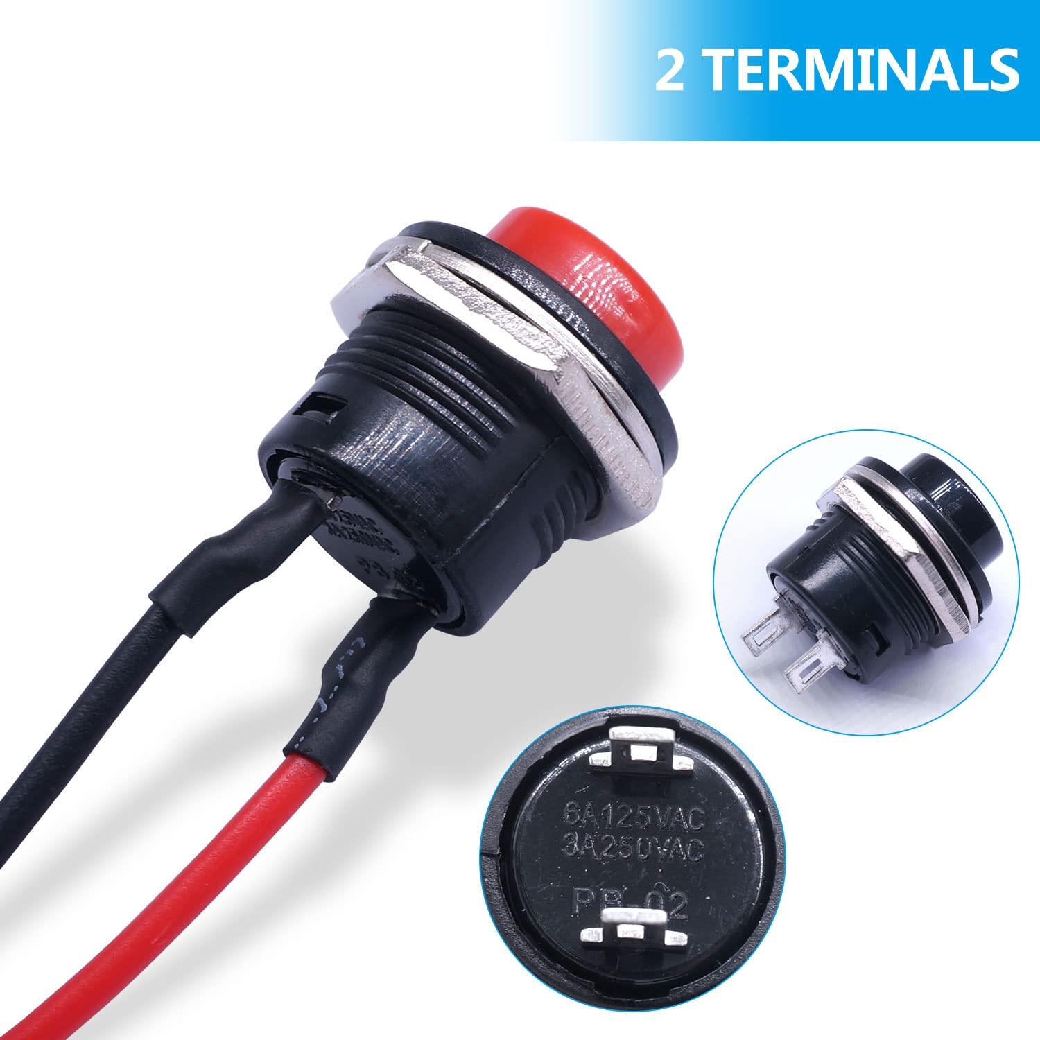 Interruptores Momentáneos Twidec 10 Pcs SPST 250V 6A Multicolor